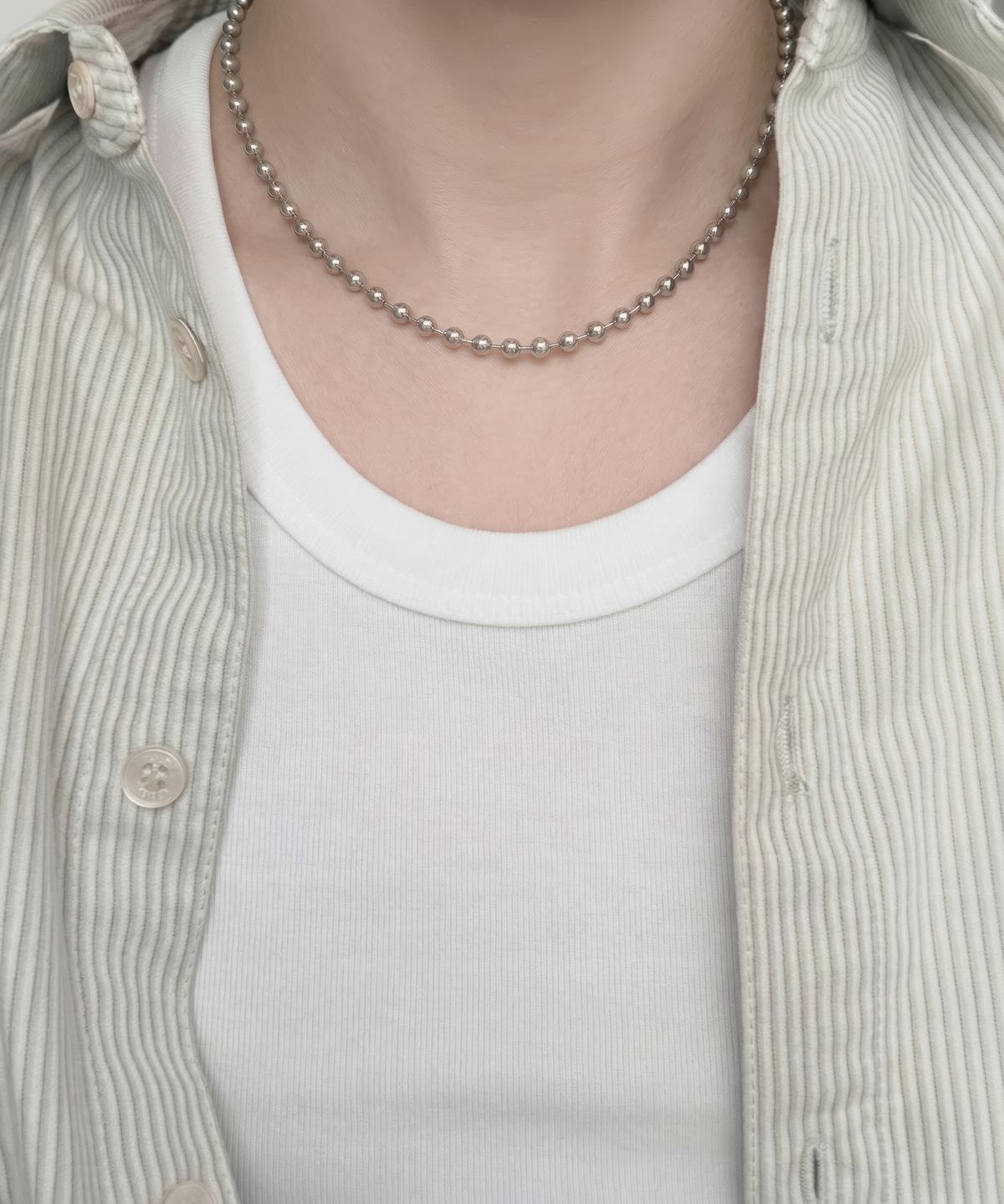 베이스클레프(BASSCLEF) 남자 비즈 목걸이 써지컬 스틸 CLEF BEADS NEC