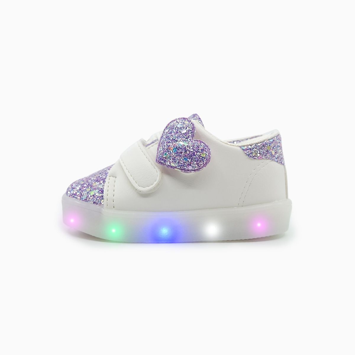 베이비솔(BABYSOLE) 퍼플러브글리터LED운동화