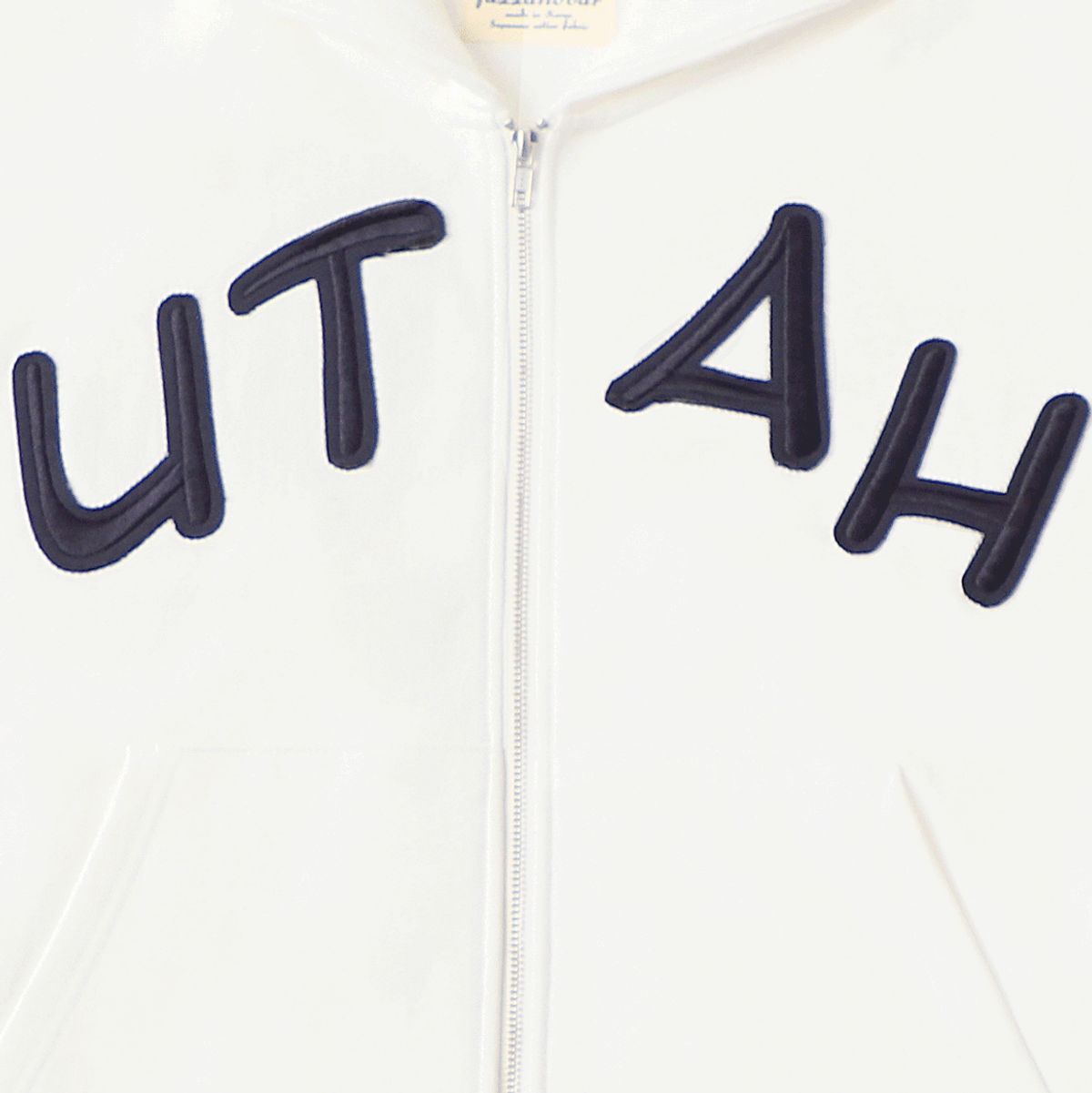 재즈앤바(JAZZ&BAR) Vintage crop zip-up hoodie - utah(cream white)