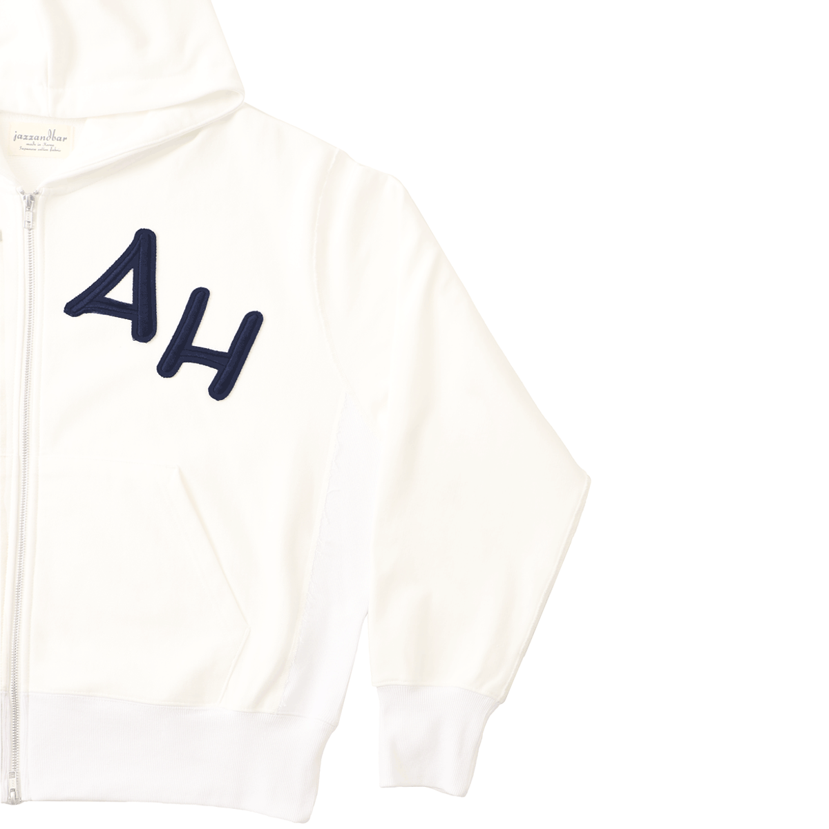 재즈앤바(JAZZ&BAR) Vintage crop zip-up hoodie - utah(cream white)