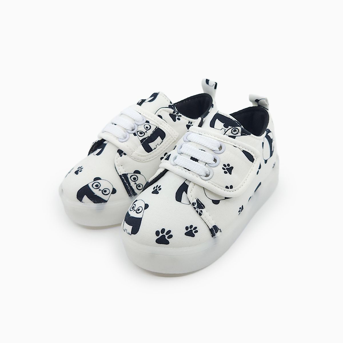 베이비솔(BABYSOLE) 퐁퐁팬더 LED운동화 화이트