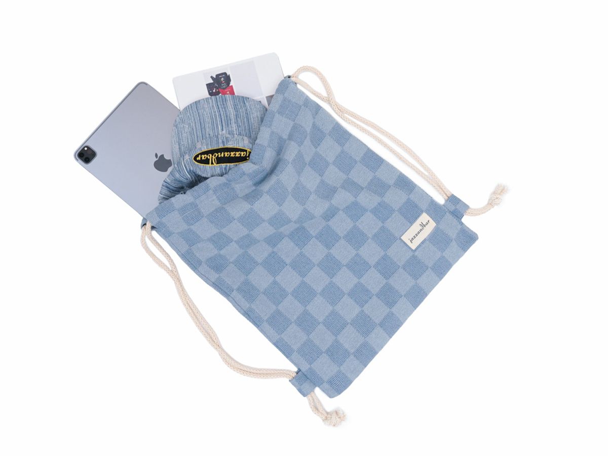 재즈앤바(JAZZ&BAR) Denim Checkerboard Gymsack