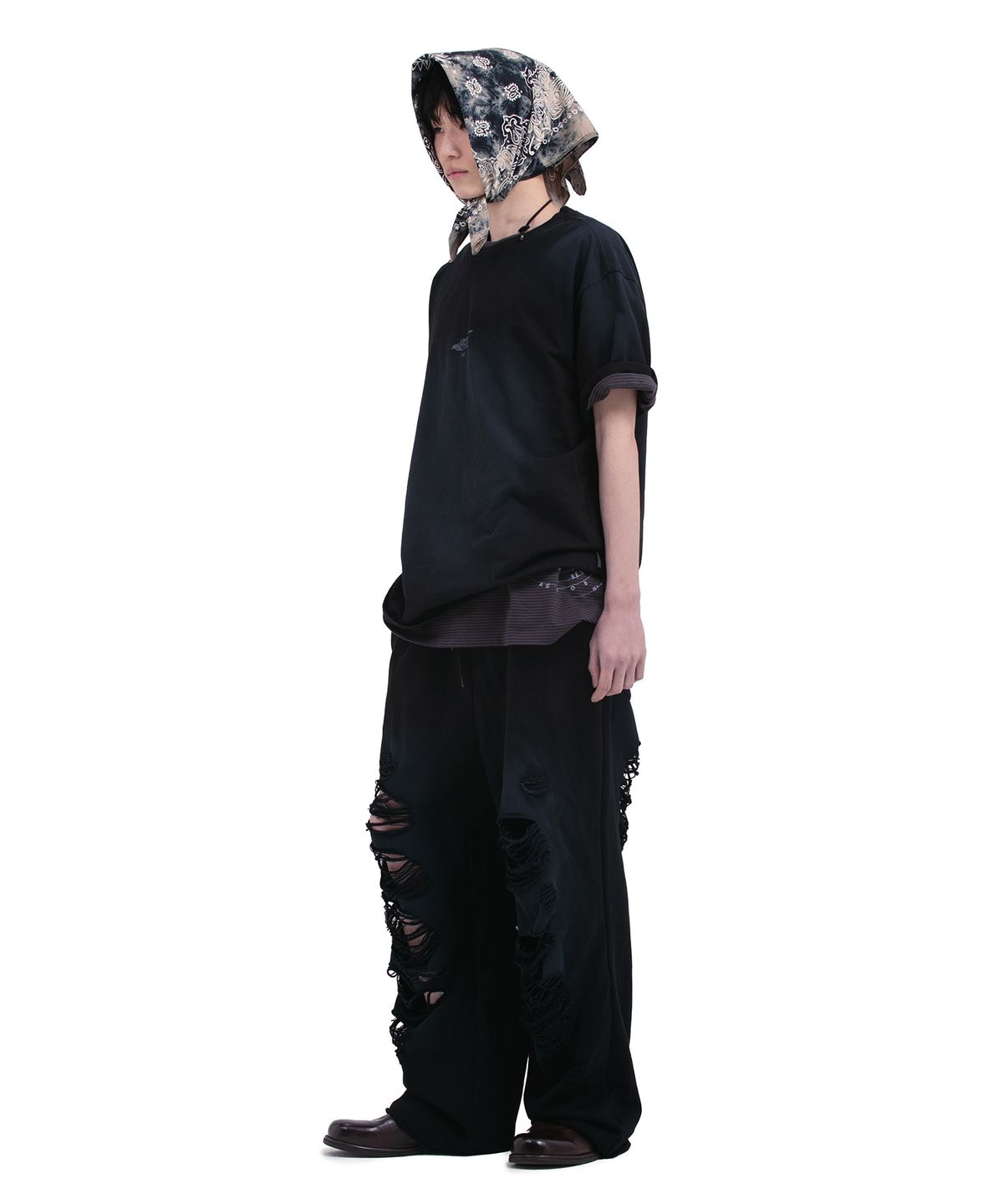데프가먼츠(DEFGARMENTS) DESTROYED SWEAT PANTS [2COLOR]