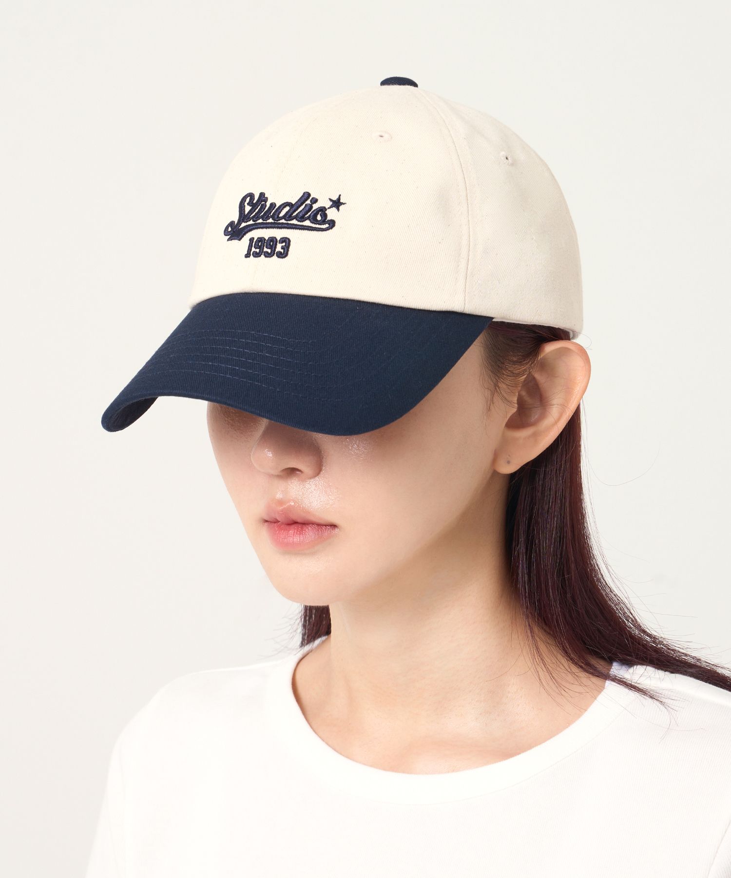 MUSINSA公式 | 1993STUDIO Wave Studio Ball Cap_Deep Navy