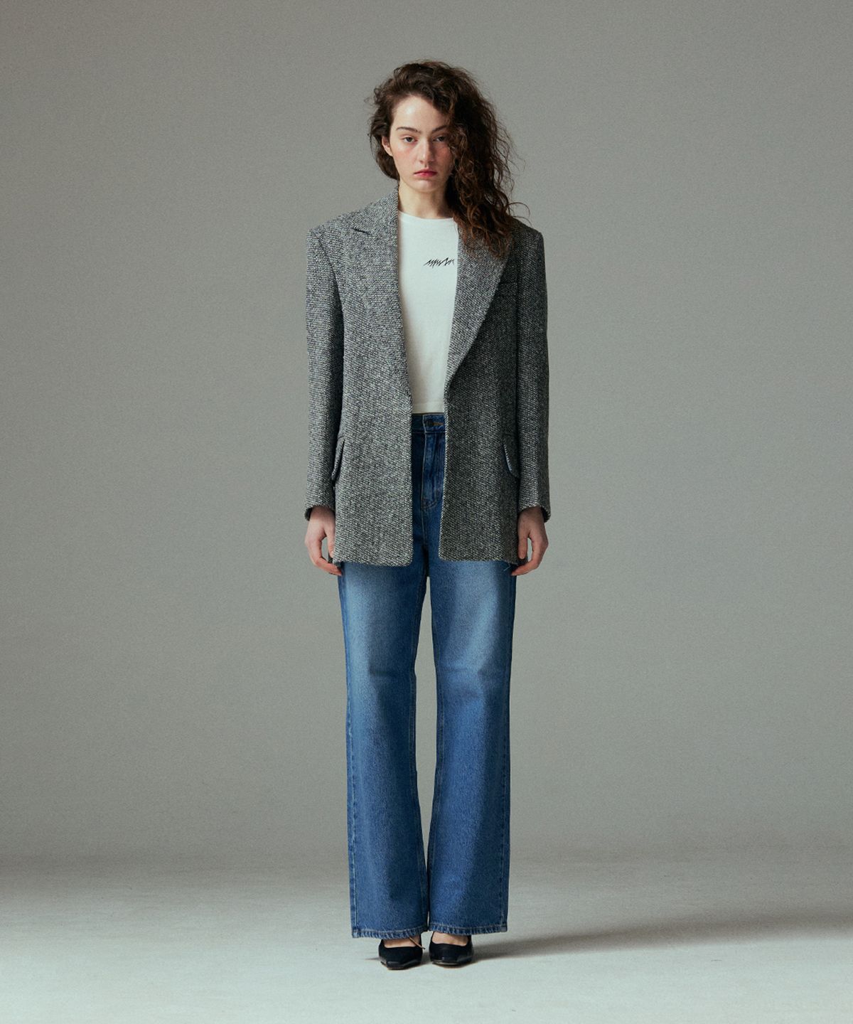 므아므(MMAM) [ESSENTIAL] Tweed minimal jacket