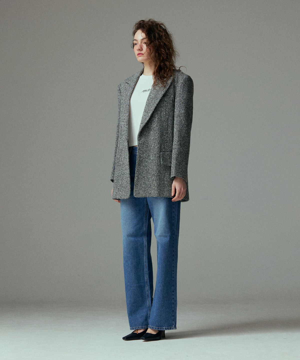 므아므(MMAM) [ESSENTIAL] Tweed minimal jacket