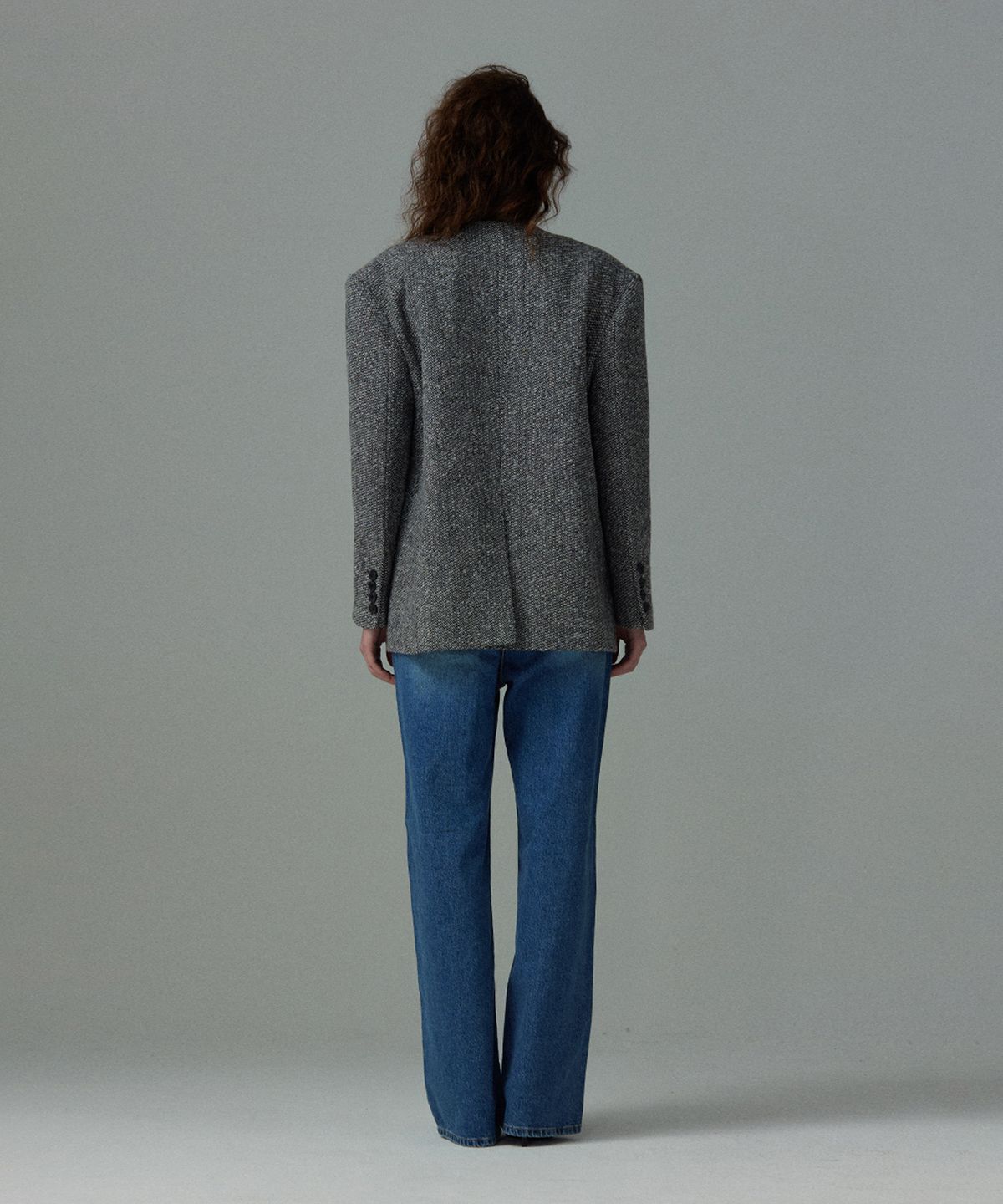 므아므(MMAM) [ESSENTIAL] Tweed collarless jacket