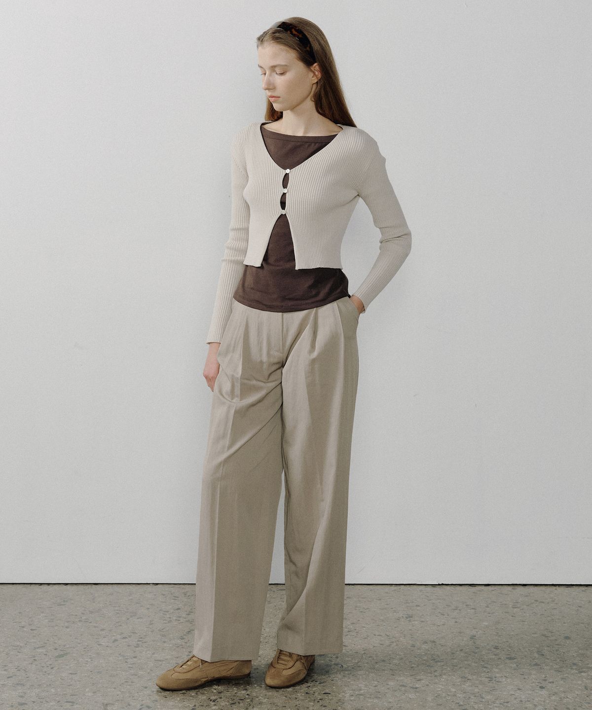 오떼뜨(OCTETTE) RIBBED BUTTON CARDIGAN_3COLOR