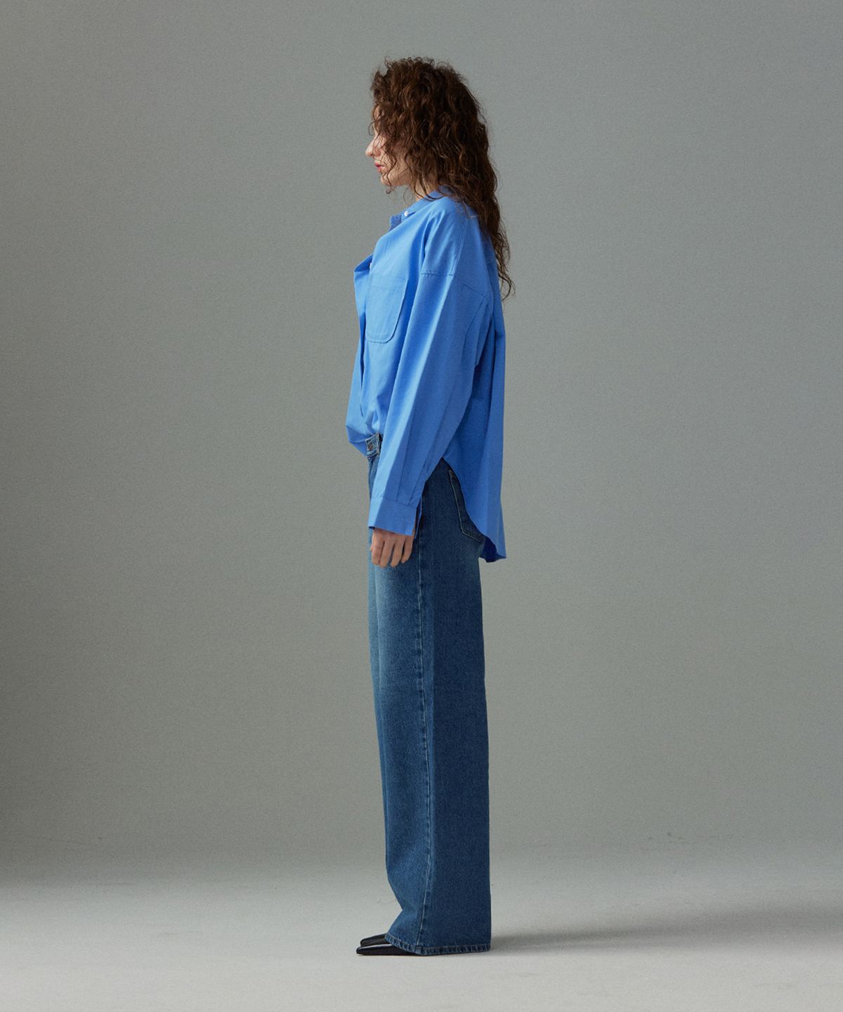 므아므(MMAM) [ESSENTIAL] Pocket basic pin tuck over-fit shirt