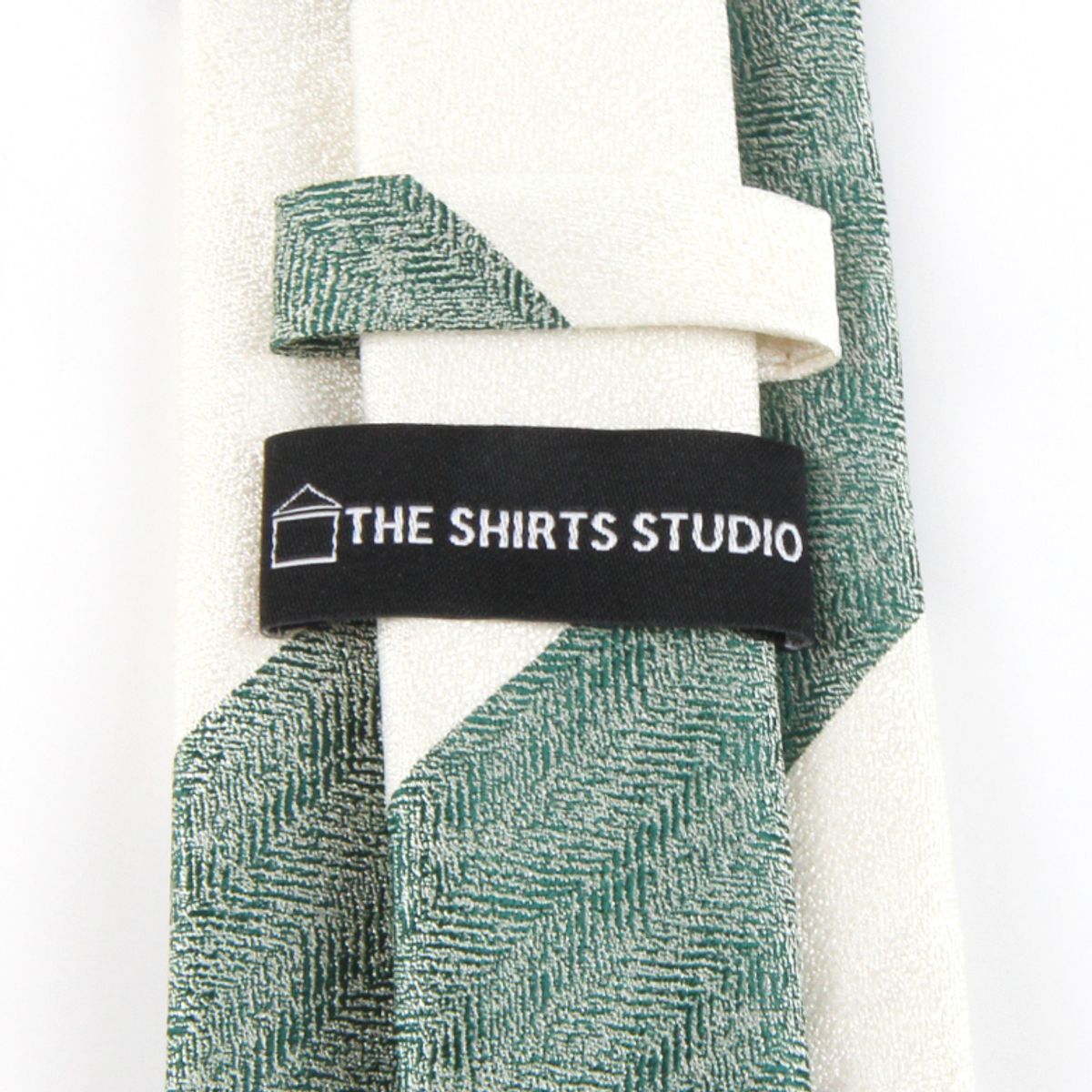 더셔츠스튜디오(THE SHIRTS STUDIO) 그린 타크나 스트라이프 수동 넥타이