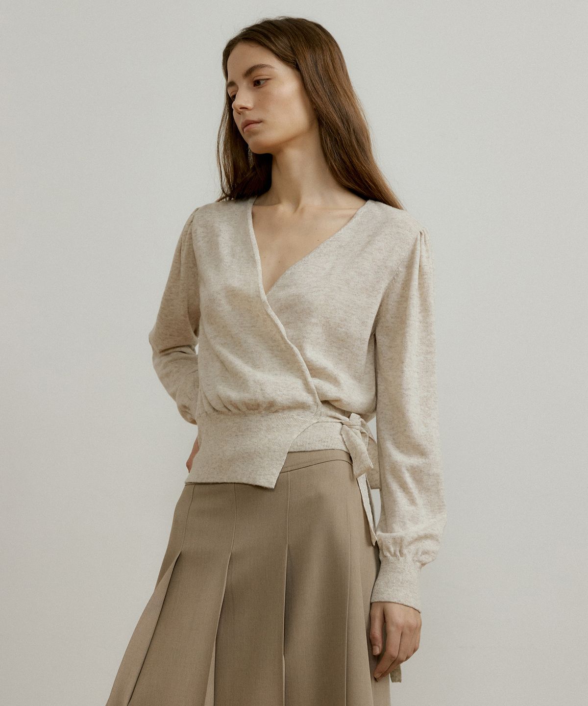 오떼뜨(OCTETTE) WRAP SLEEVE KNIT_2COLOR
