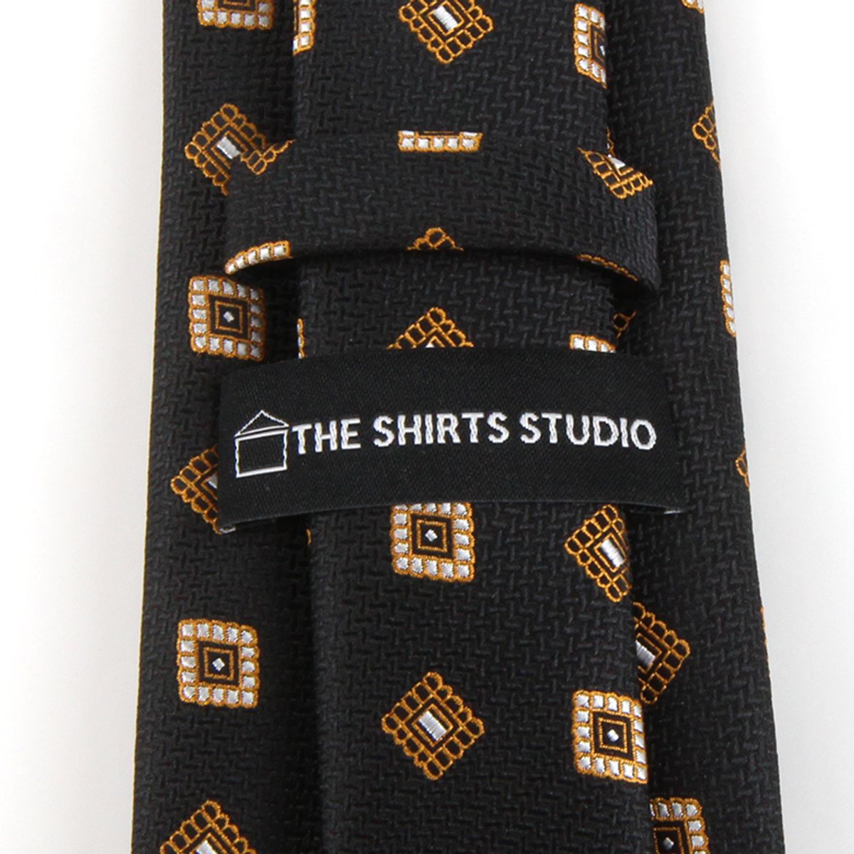 더셔츠스튜디오(THE SHIRTS STUDIO) 블랙 럭셔리 사각 패턴 수동 넥타이