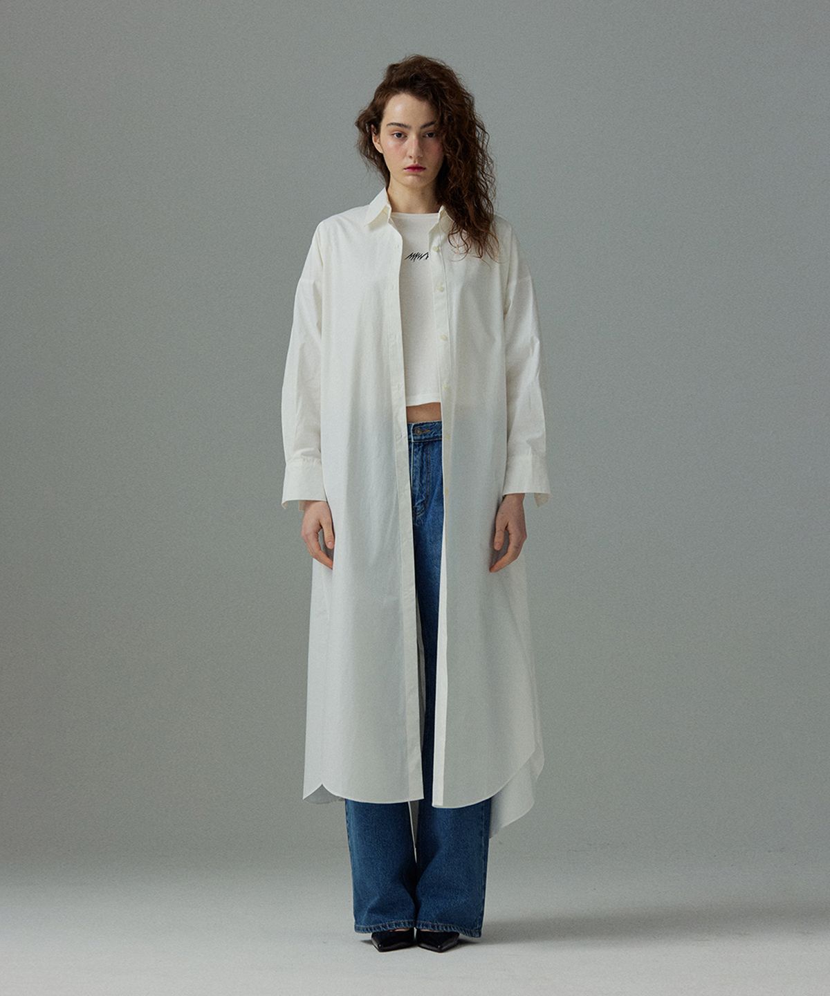 므아므(MMAM) [ESSENTIAL] Maxi pin tuck shirt dress