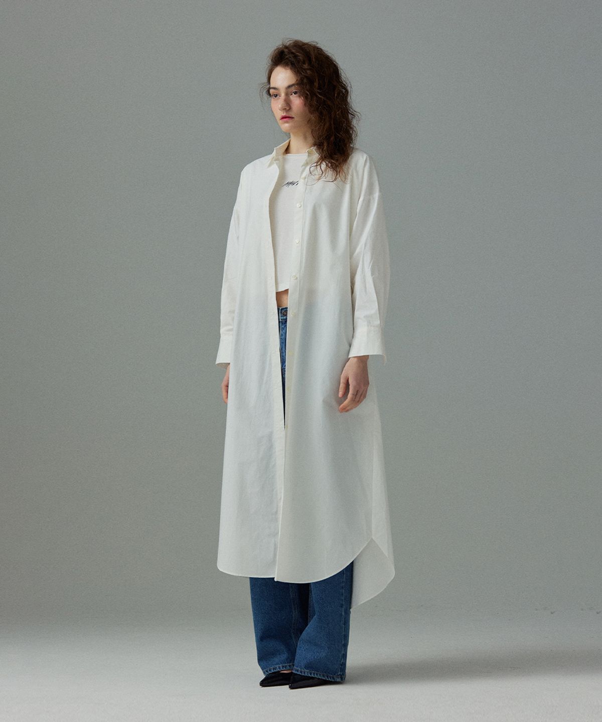 므아므(MMAM) [ESSENTIAL] Maxi pin tuck shirt dress