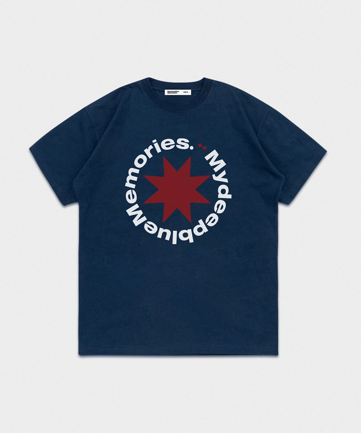 마이딥블루메모리즈(MY DEEP BLUE MEMORIES) Mm FRONT ROUND T-SHIRTS (WHITE)