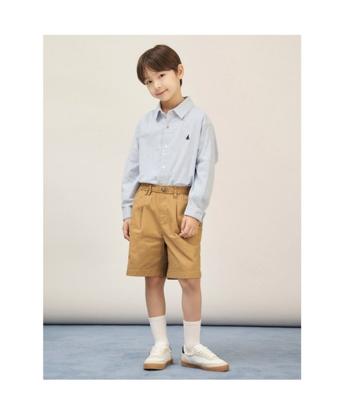 빈폴 키즈(BEANPOLE KIDS) 시어서커 스트라이프 오버핏 셔츠  스카이 블루 (BI5764U02Q) (BI5764U02Q) (BI5764U02Q)