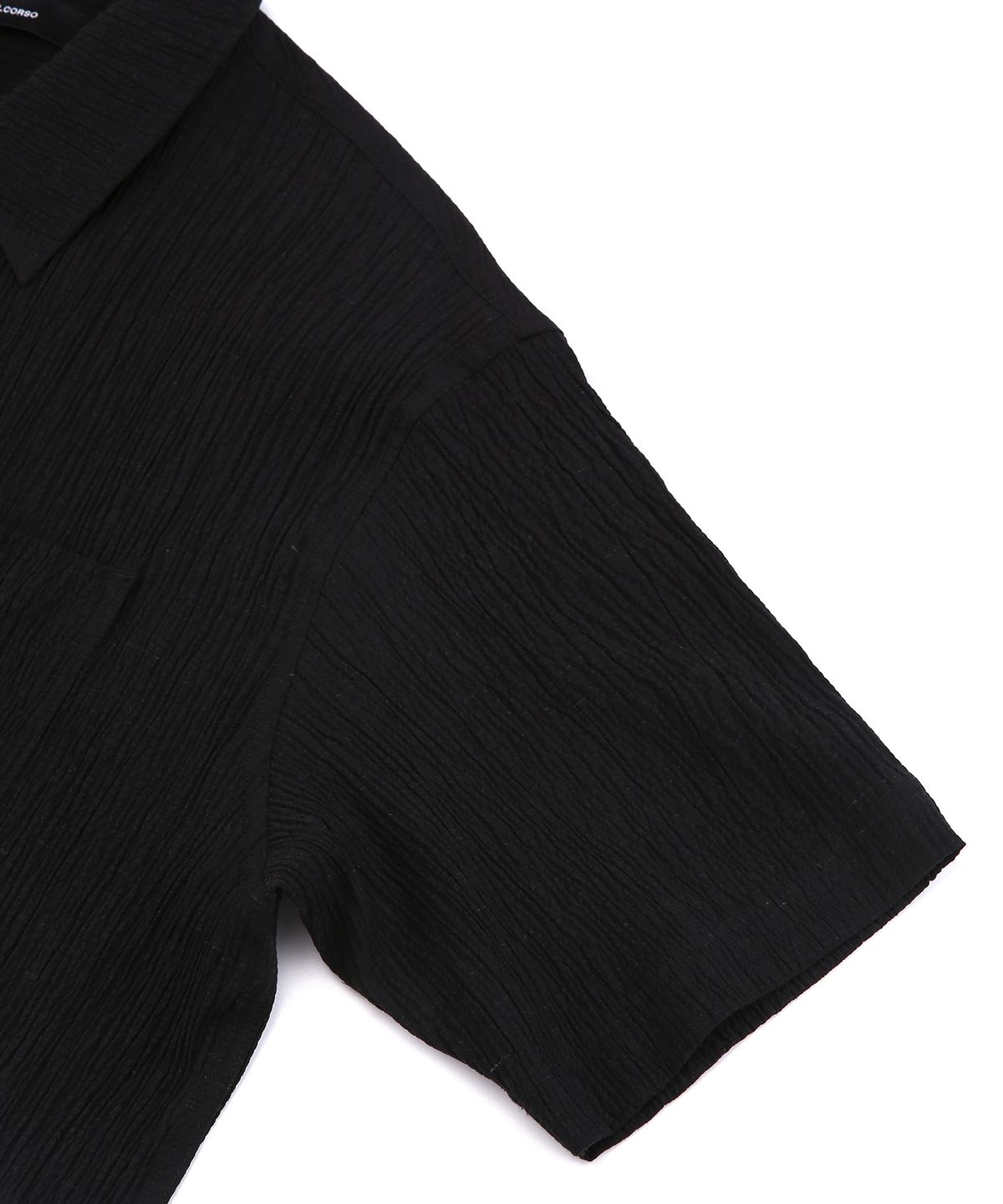 일꼬르소(IL CORSO) 크링클 볼륨 반팔 셔츠 블랙 IESH5E412BK
