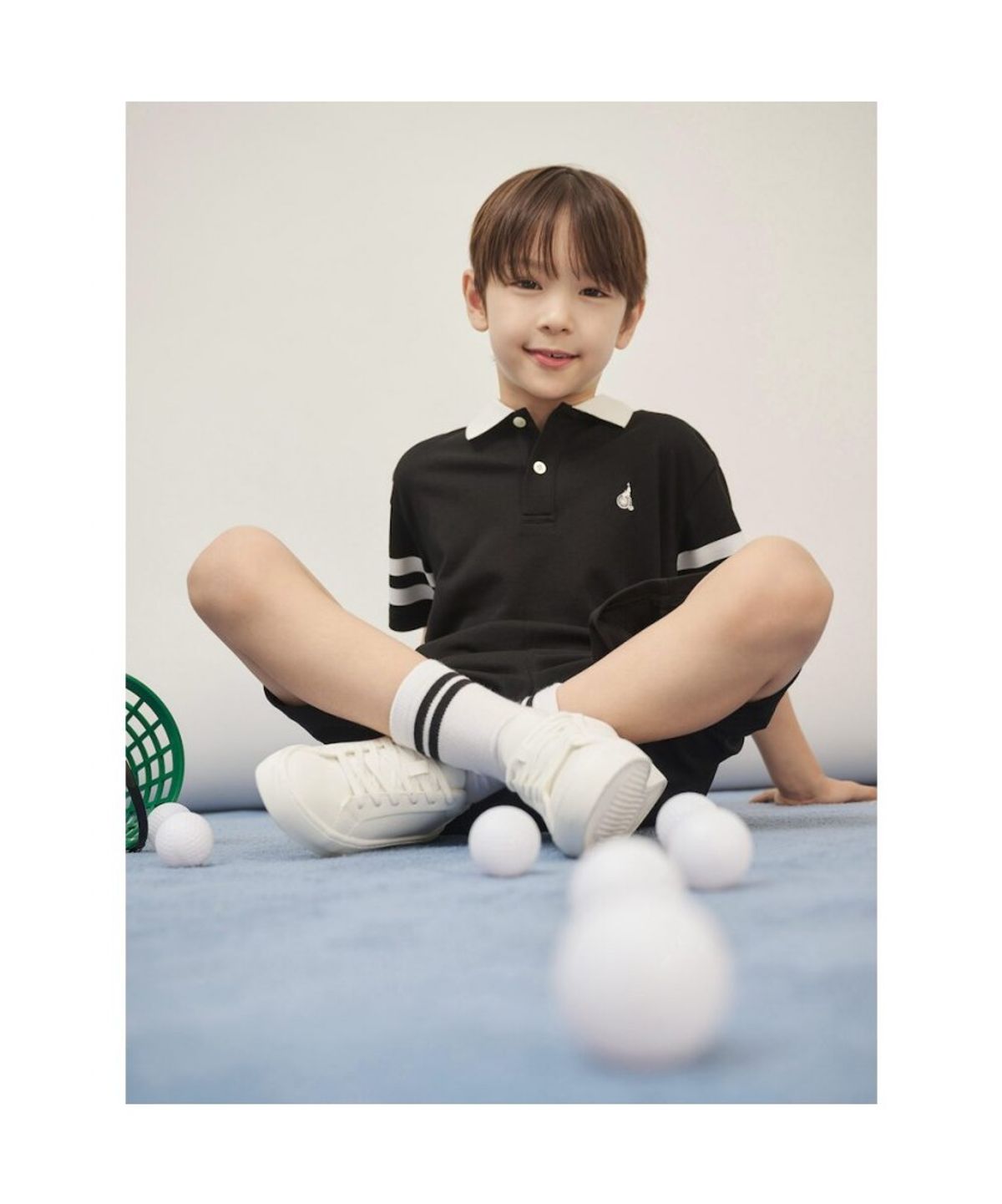 빈폴 키즈(BEANPOLE KIDS) 피케 카라 반팔 & 반바지 2PCS 상하세트  블랙 (BI5742U045)