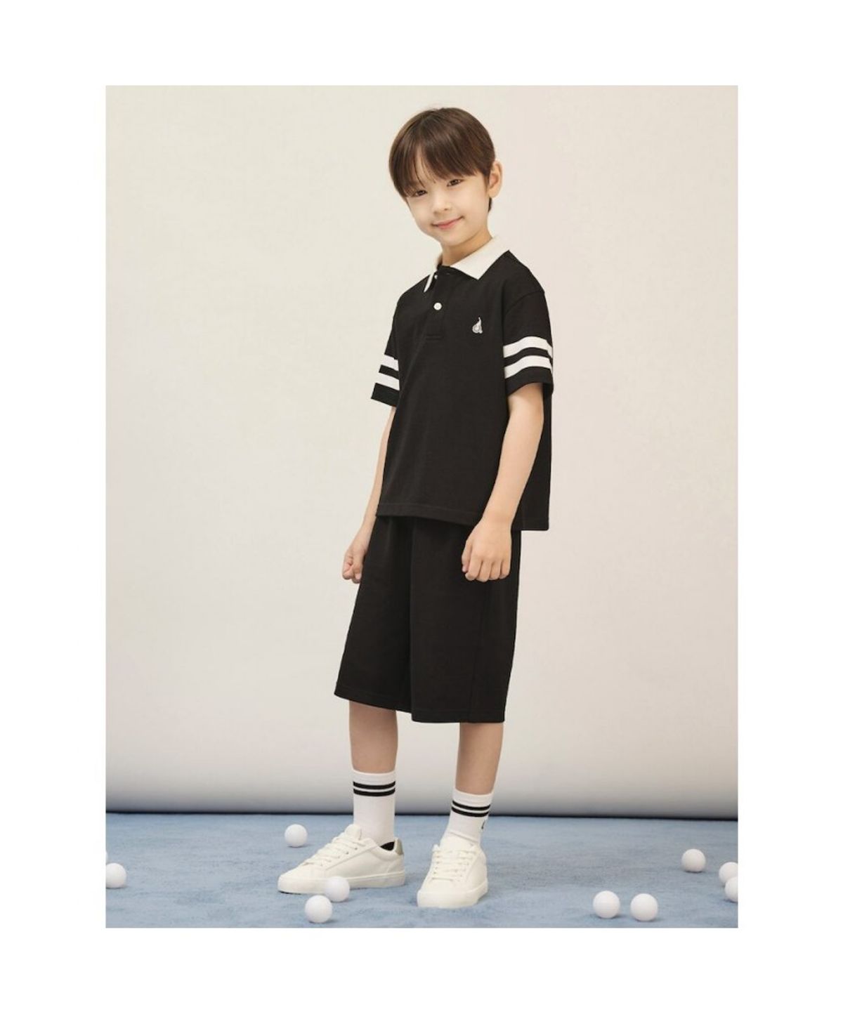 빈폴 키즈(BEANPOLE KIDS) 피케 카라 반팔 & 반바지 2PCS 상하세트  블랙 (BI5742U045)