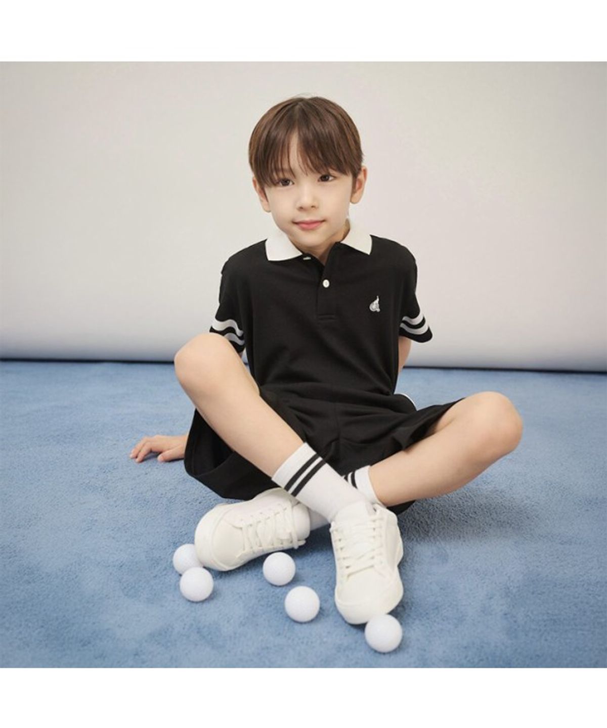 빈폴 키즈(BEANPOLE KIDS) 피케 카라 반팔 & 반바지 2PCS 상하세트  블랙 (BI5742U045)