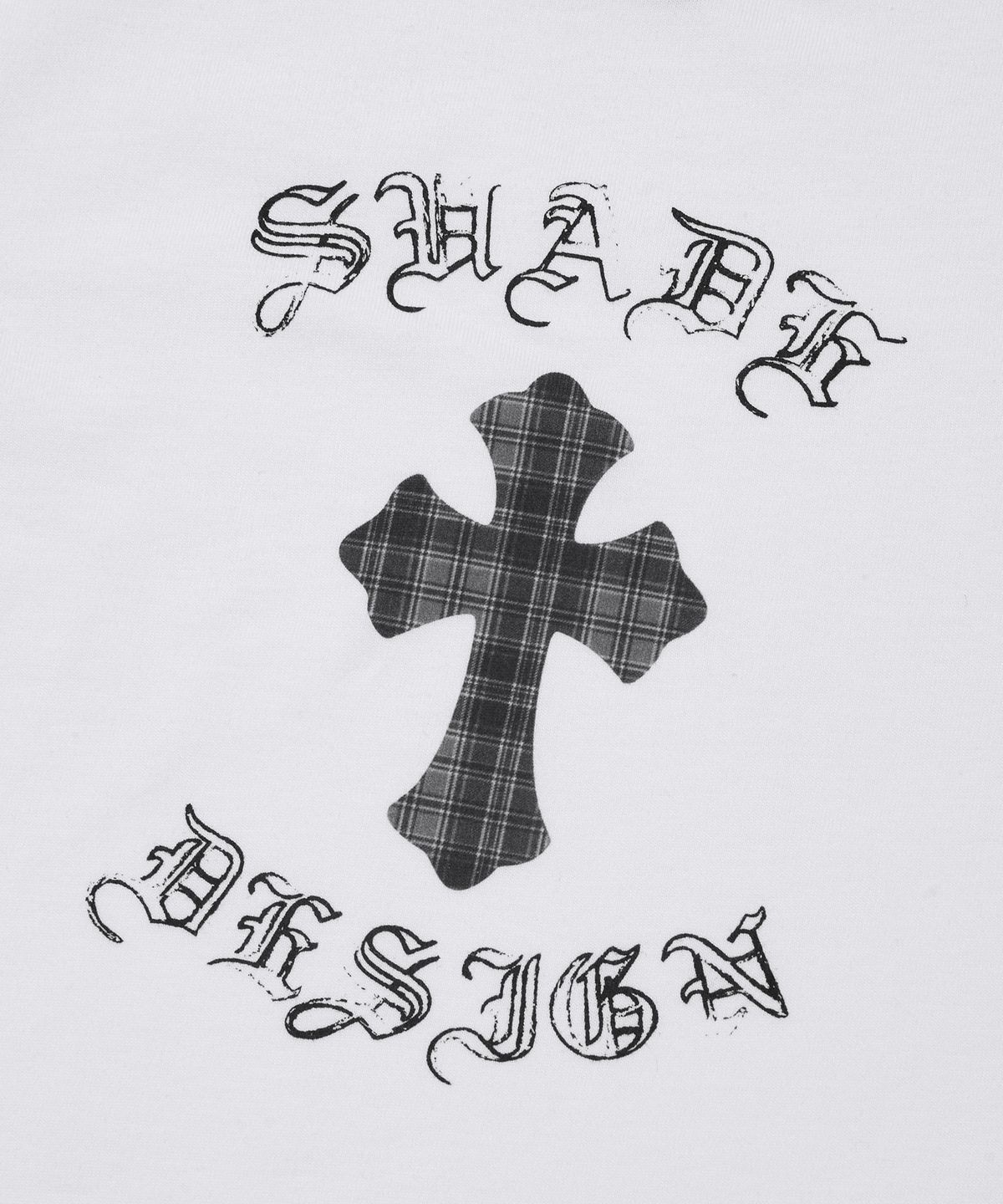 스웨이드(SUADE) CHECKERED CROSS CROP TEE [WHITE]