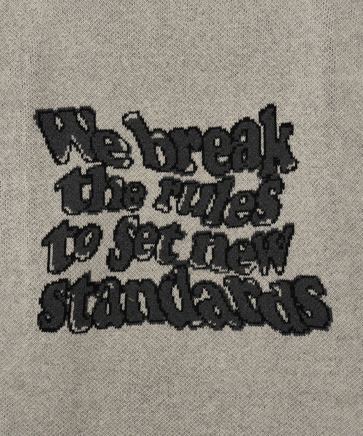 스탠다드에러(STANDARDERROR) 87-STAN191 아트 레터링 오버핏 자카드 니트 그레이