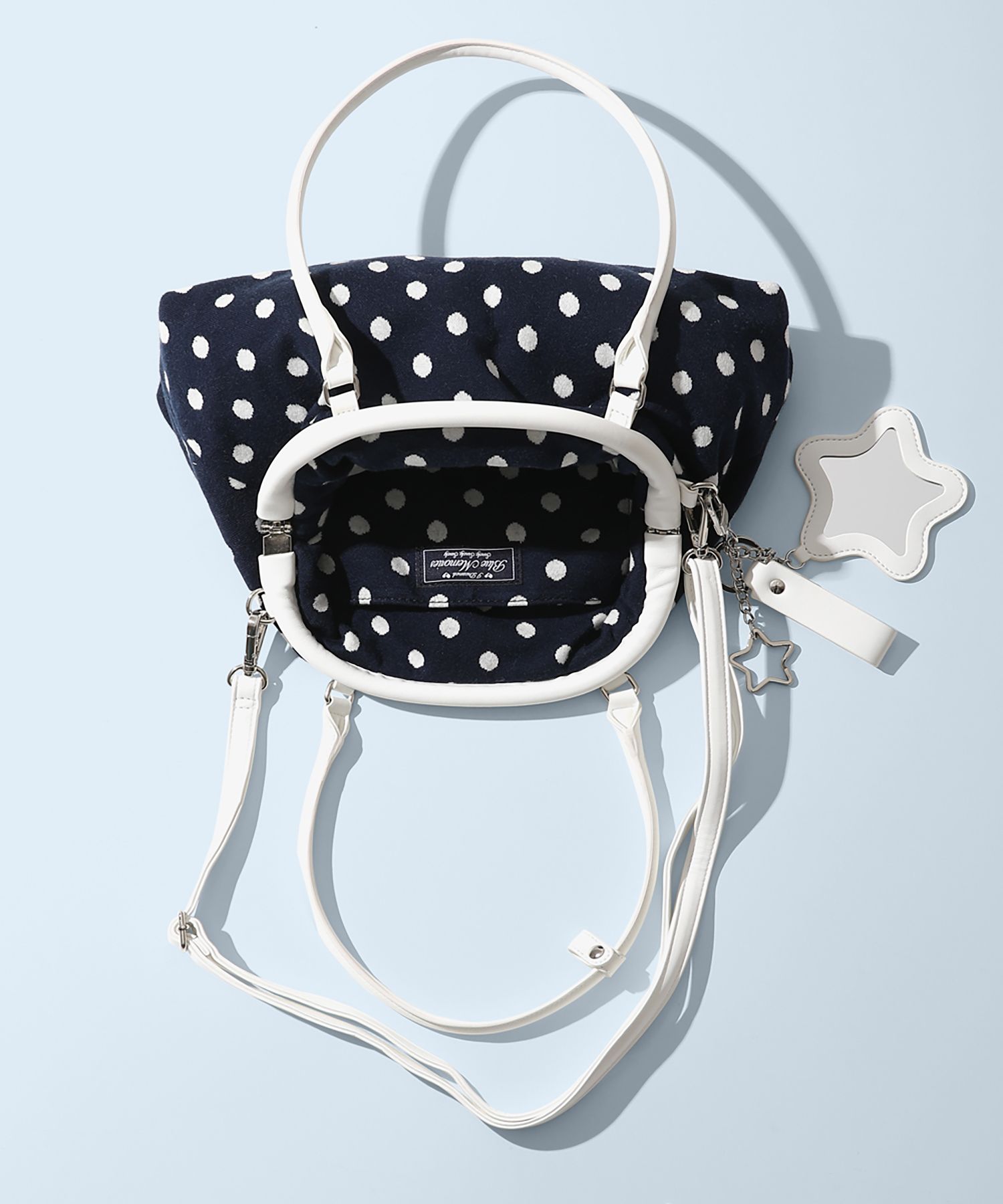MUSINSA | BADBLUE Dot Cozy Dumpling Bag Navy