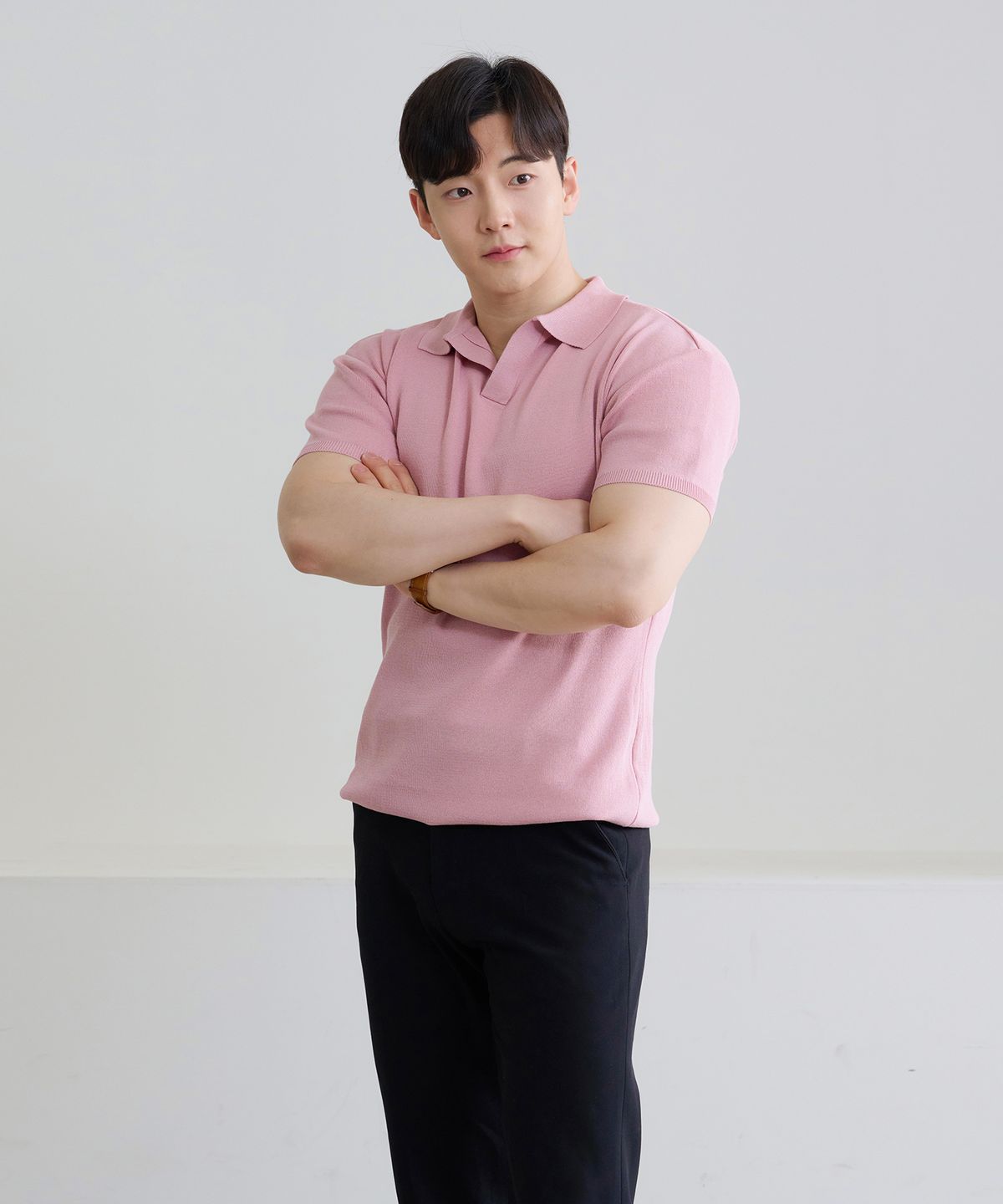 핵쿨남(HECKCOOLNAM) 어깨넓어보이는 아이스쿨링 남자 머슬핏 카라 반팔 니트 티셔츠