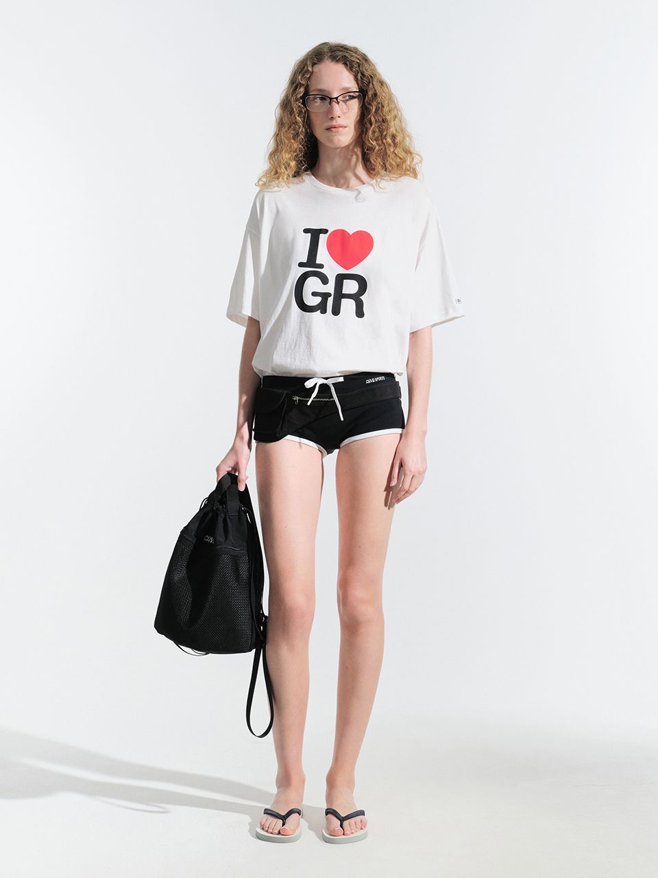 MUSINSA公式 | GROVE I LOVE GR T-SHIRT OVER-FIT (IVORY)