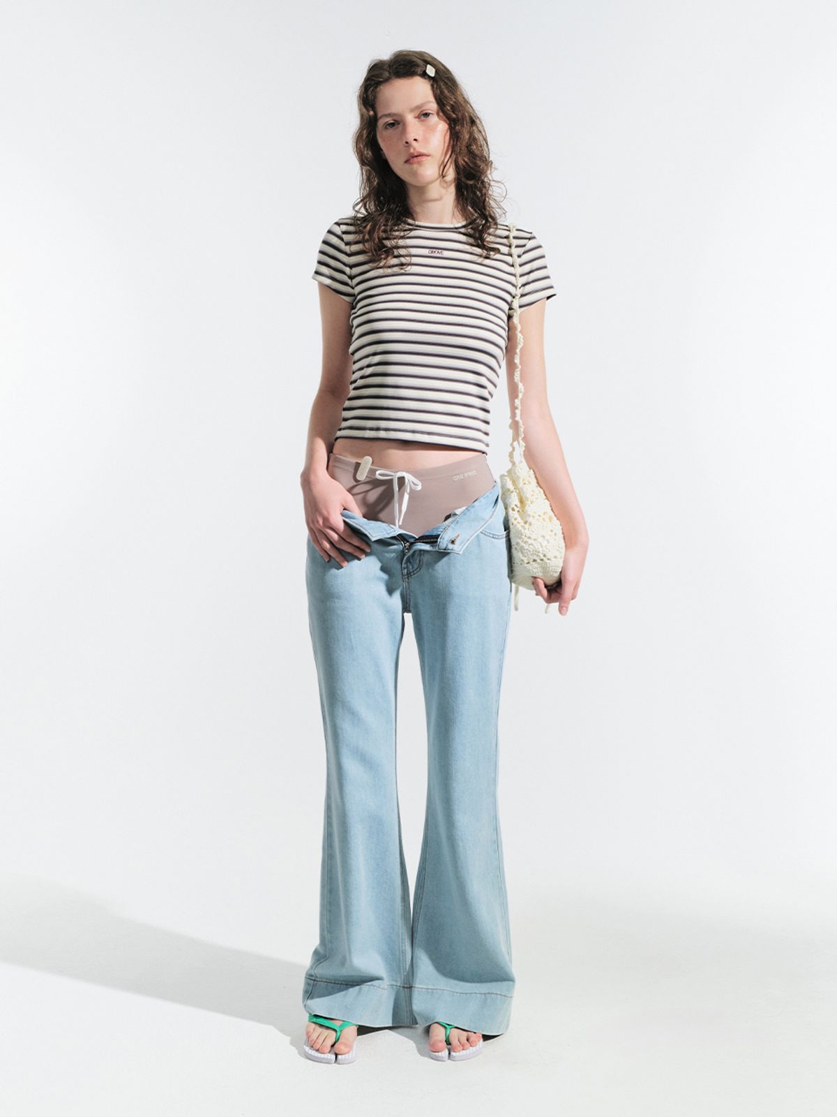 그로브(GROVE) JULIAN STRIPE T-SHIRT (CREAM)