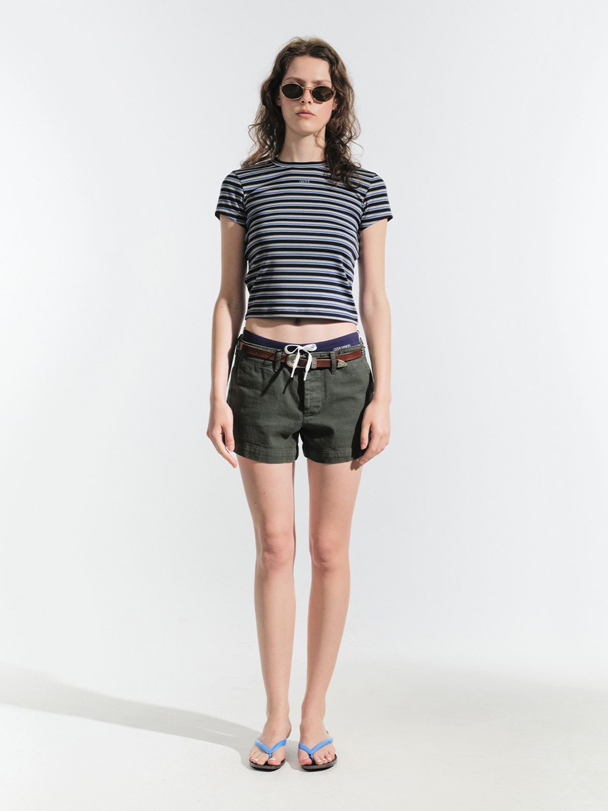 그로브(GROVE) JULIAN STRIPE T-SHIRT (NAVY)