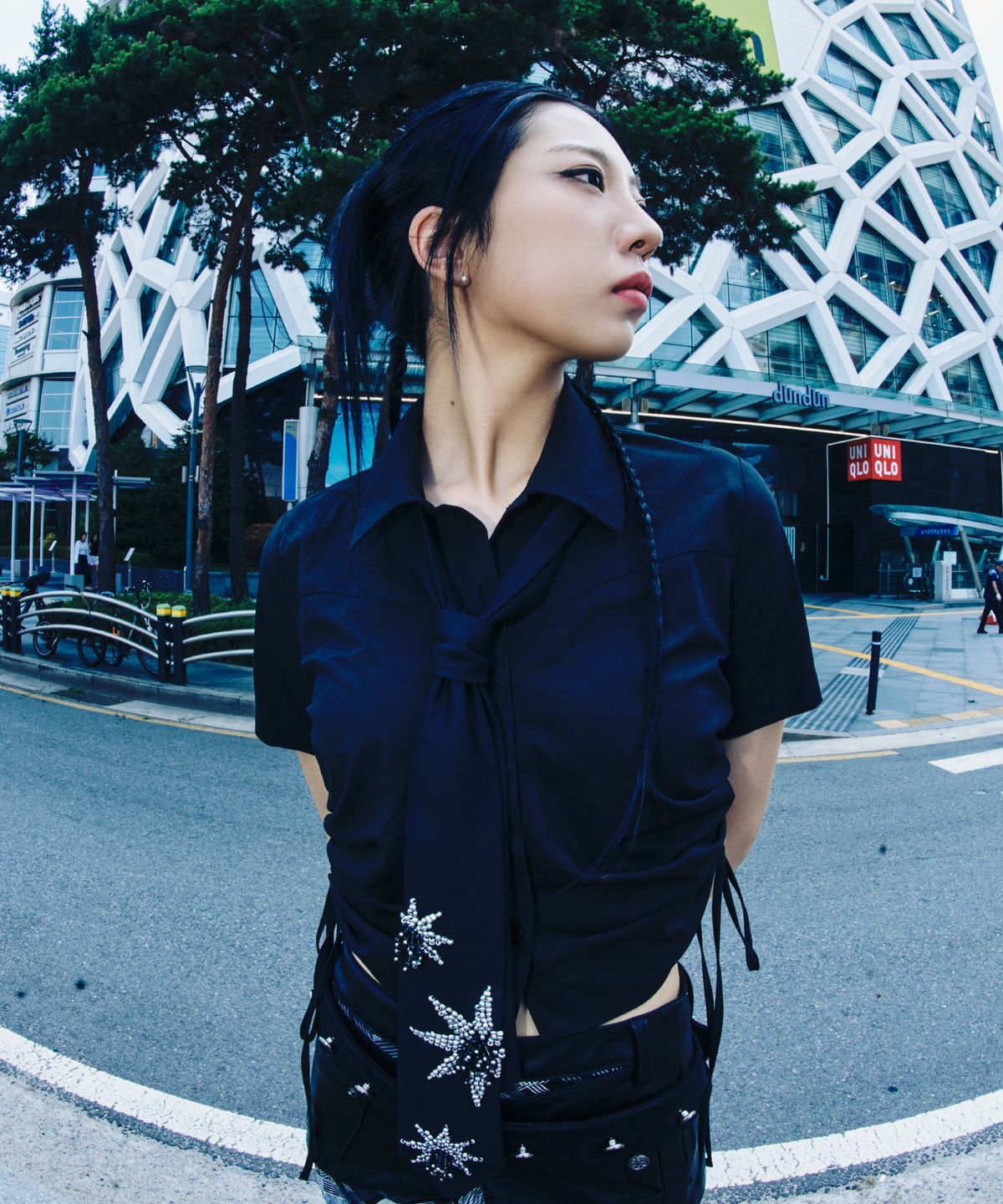 페노메논시퍼(PHENOMENON SEEPER) SHIRRING HALF SLEEVE SHIRT_BK