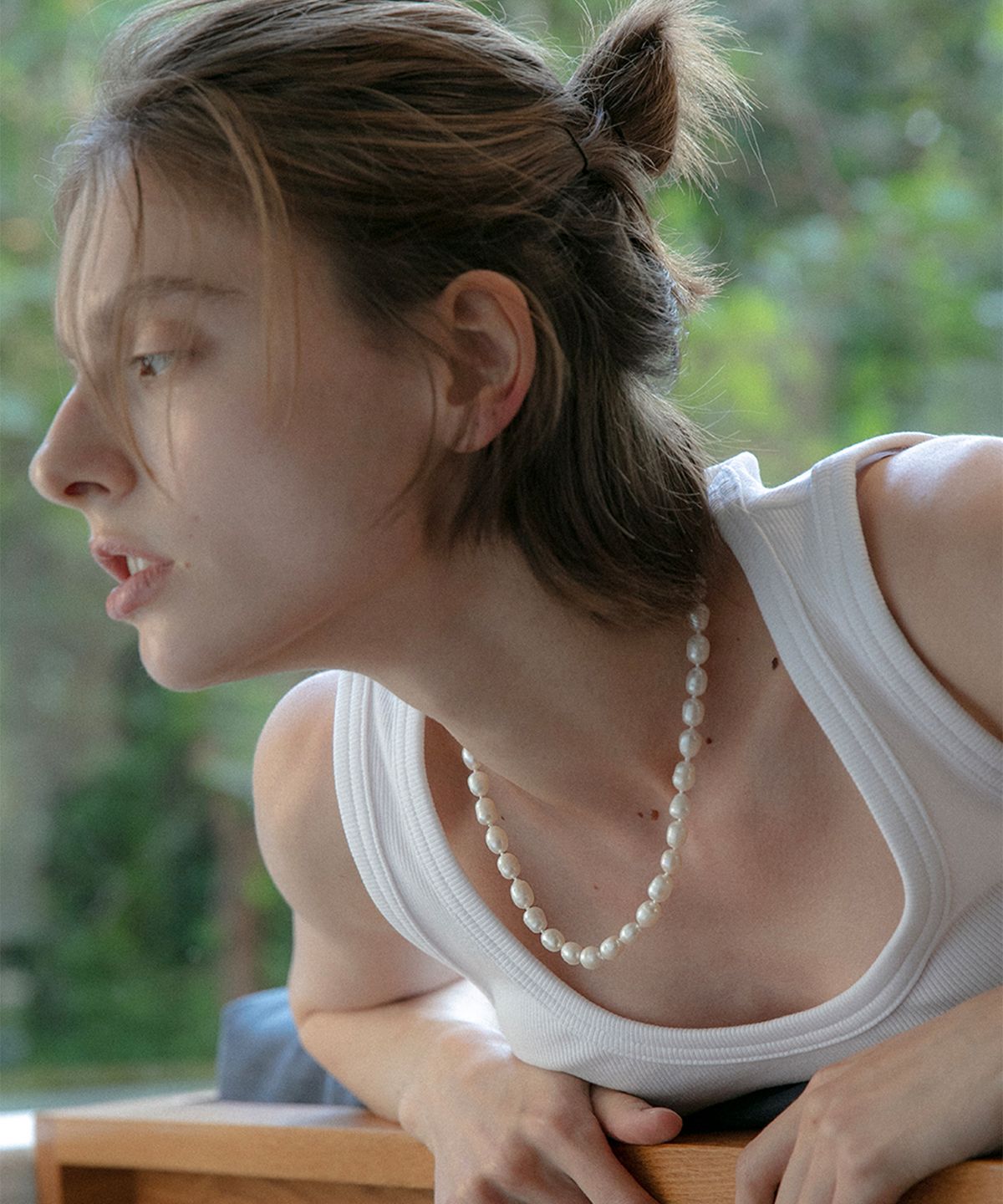 태싯(TACIT) Baroque pearl necklace