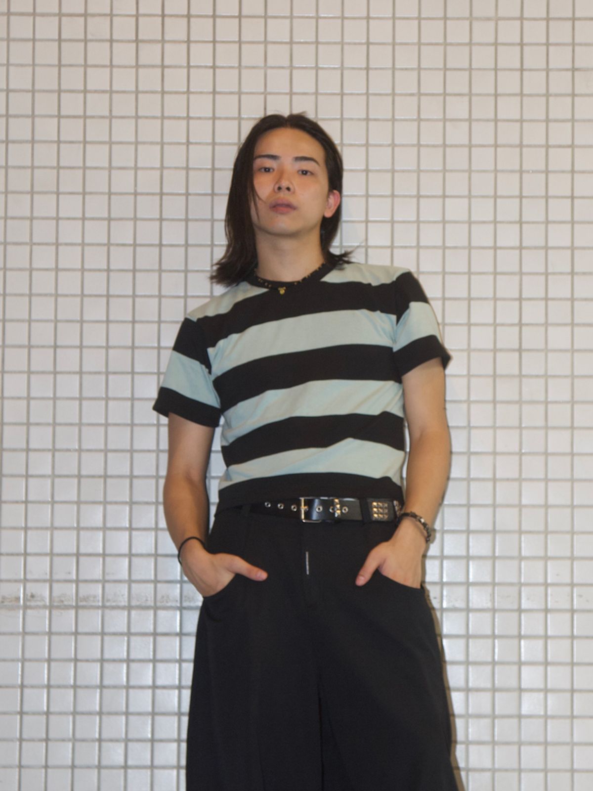 고저(GOZER) WANG STRIPE HALF T-SHIRT_MINT
