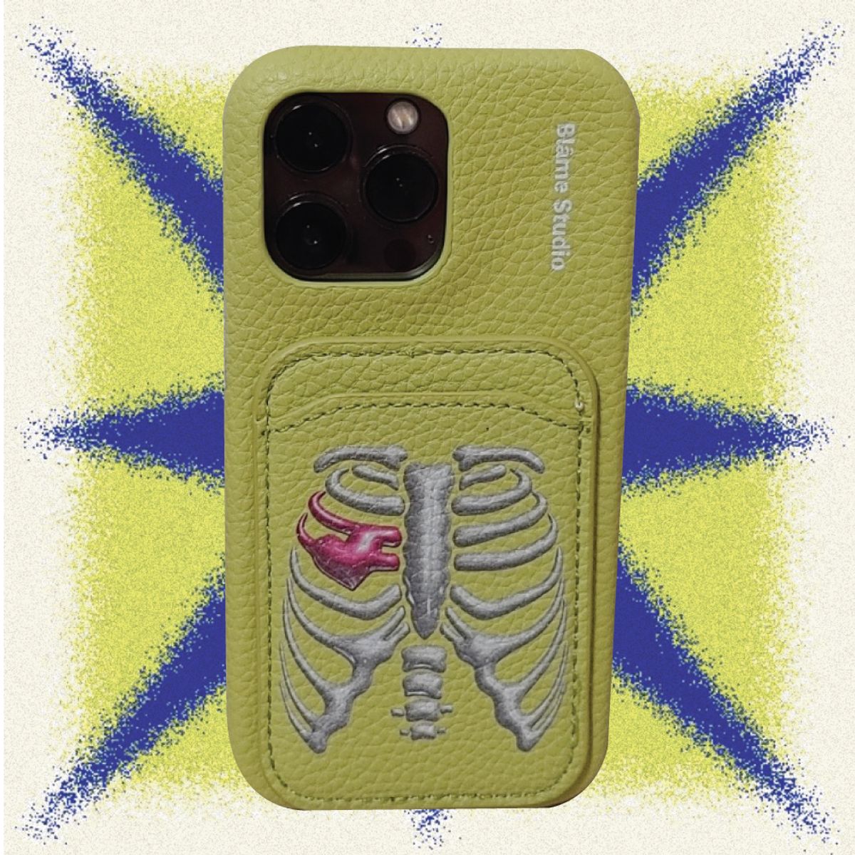 블레임 스튜디오(BLAMESTUDIO) Green Skull Leather case