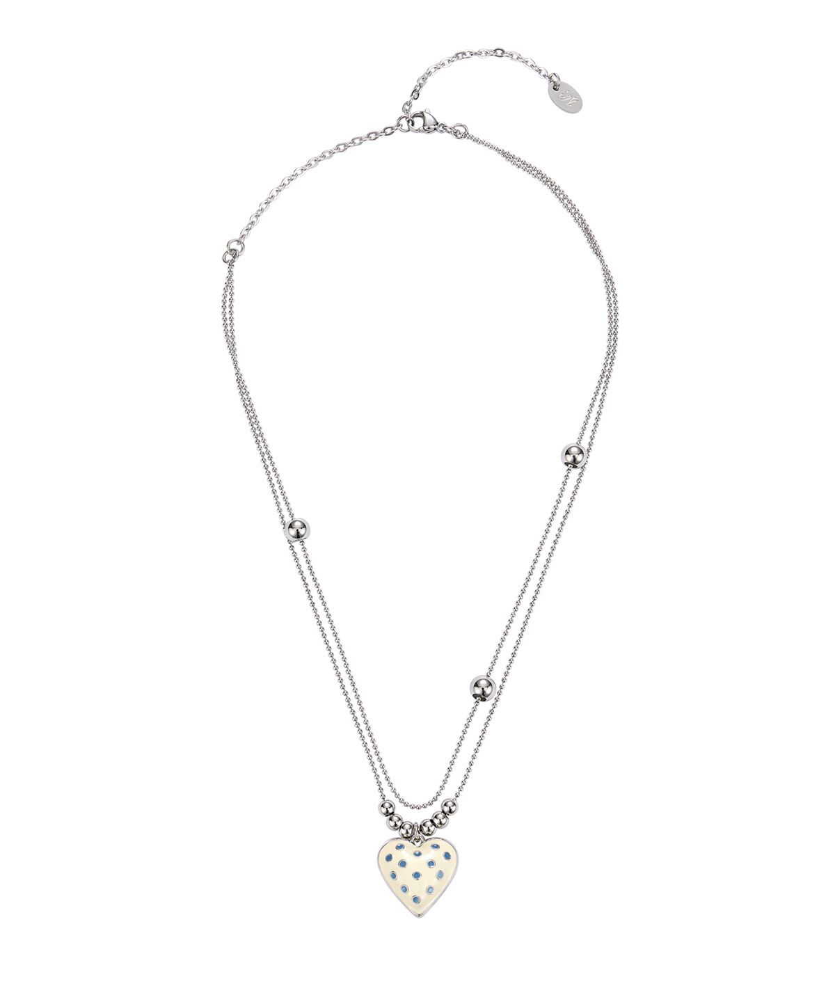 엔프프(NFF) dot heart necklace-ivory