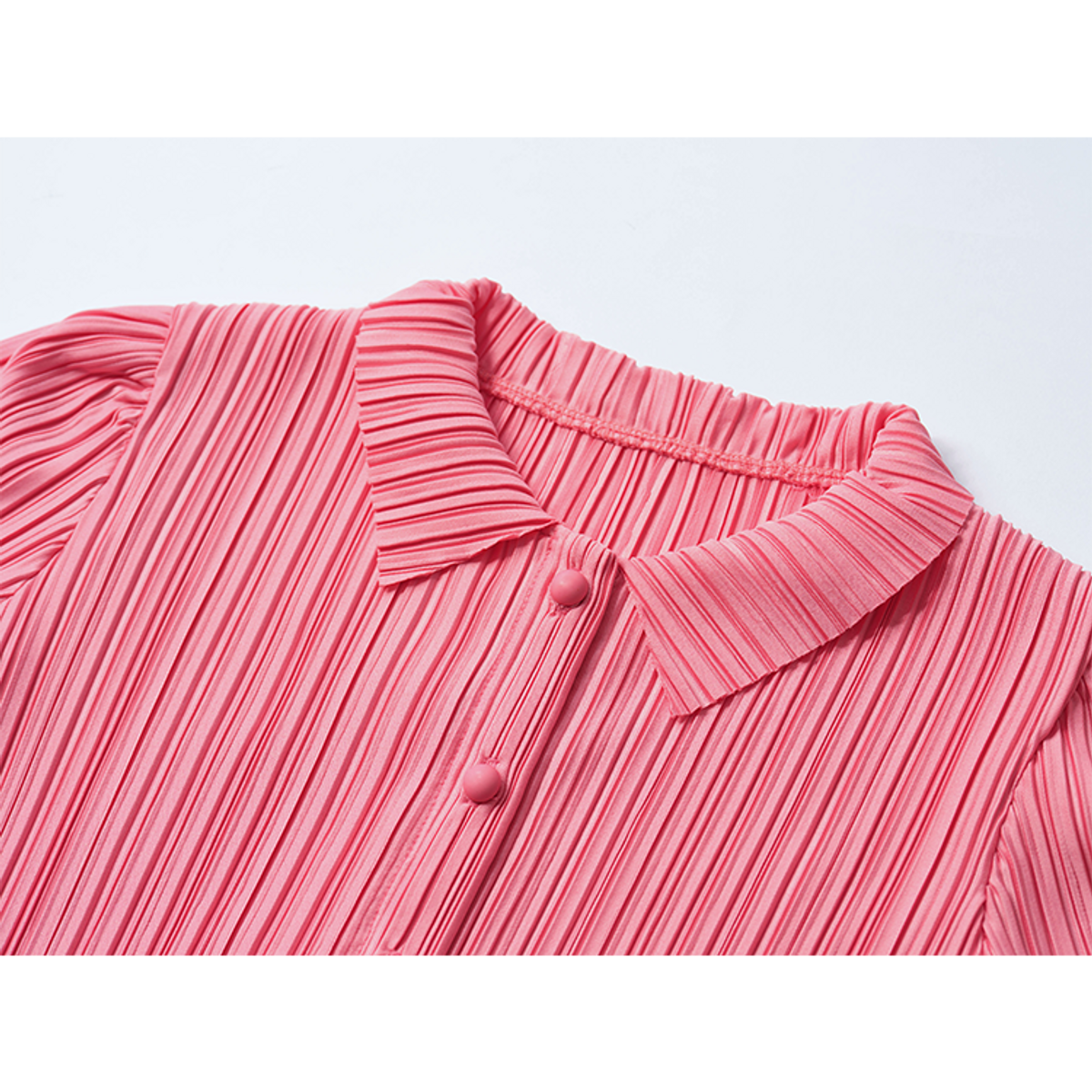 라메종드도도(LA MAISON DE DODO) Clair Summer Blouse in Pleats (Watermelon Pink)_여아용 플리츠 블라우스