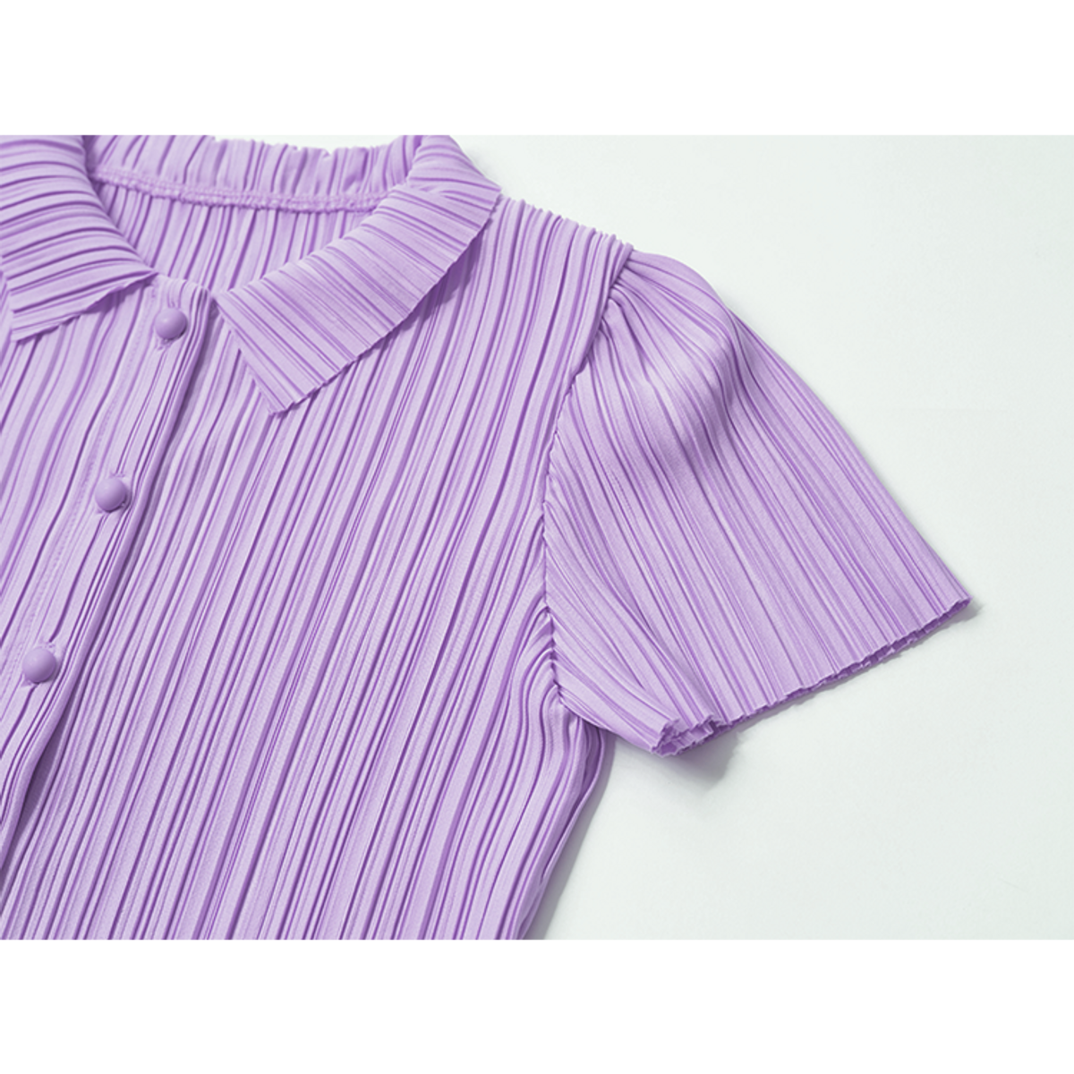 라메종드도도(LA MAISON DE DODO) Clair Summer Blouse in Pleats (Iris Purple)_여아용 플리츠 블라우스