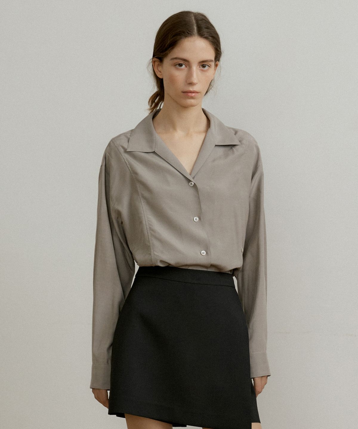 오떼뜨(OCTETTE) MODAL OPEN WRAP-SHIRTS_2COLOR