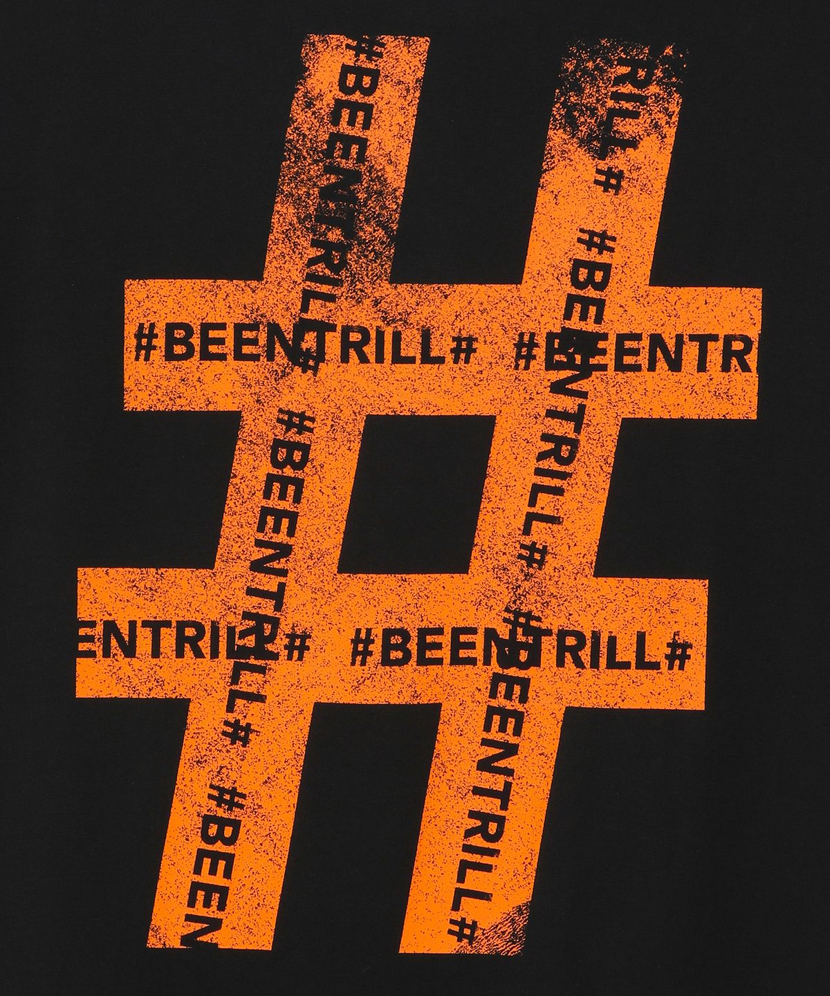빈트릴(BEENTRILL) 롤러 페인팅 해시태그 티셔츠(블랙)