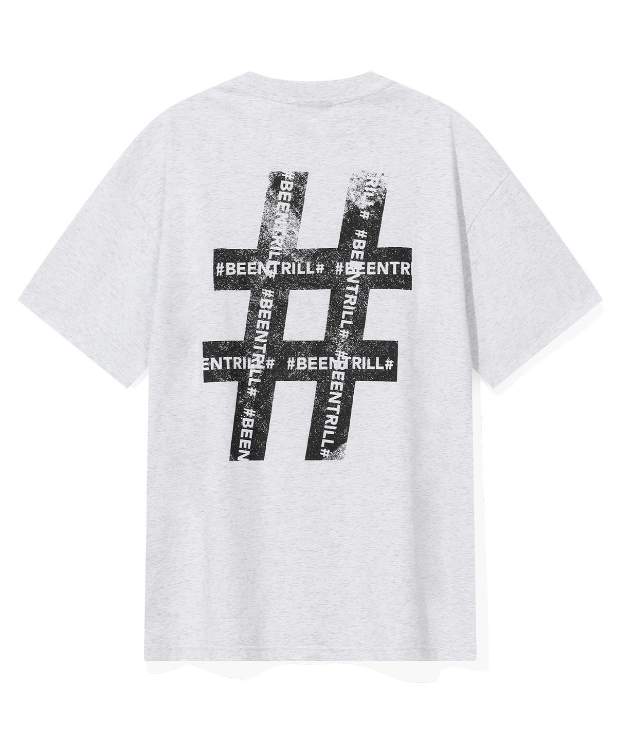 빈트릴(BEENTRILL) 롤러 페인팅 해시태그 티셔츠(아이스그레이)
