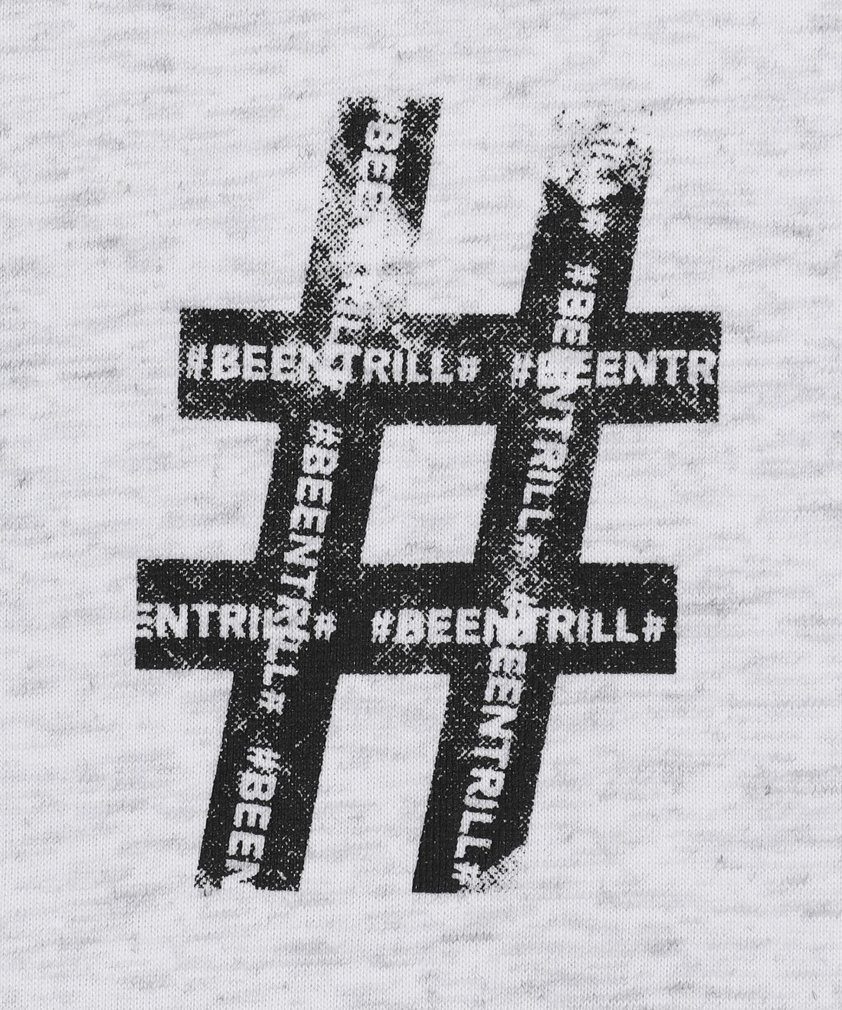 빈트릴(BEENTRILL) 롤러 페인팅 해시태그 티셔츠(아이스그레이)