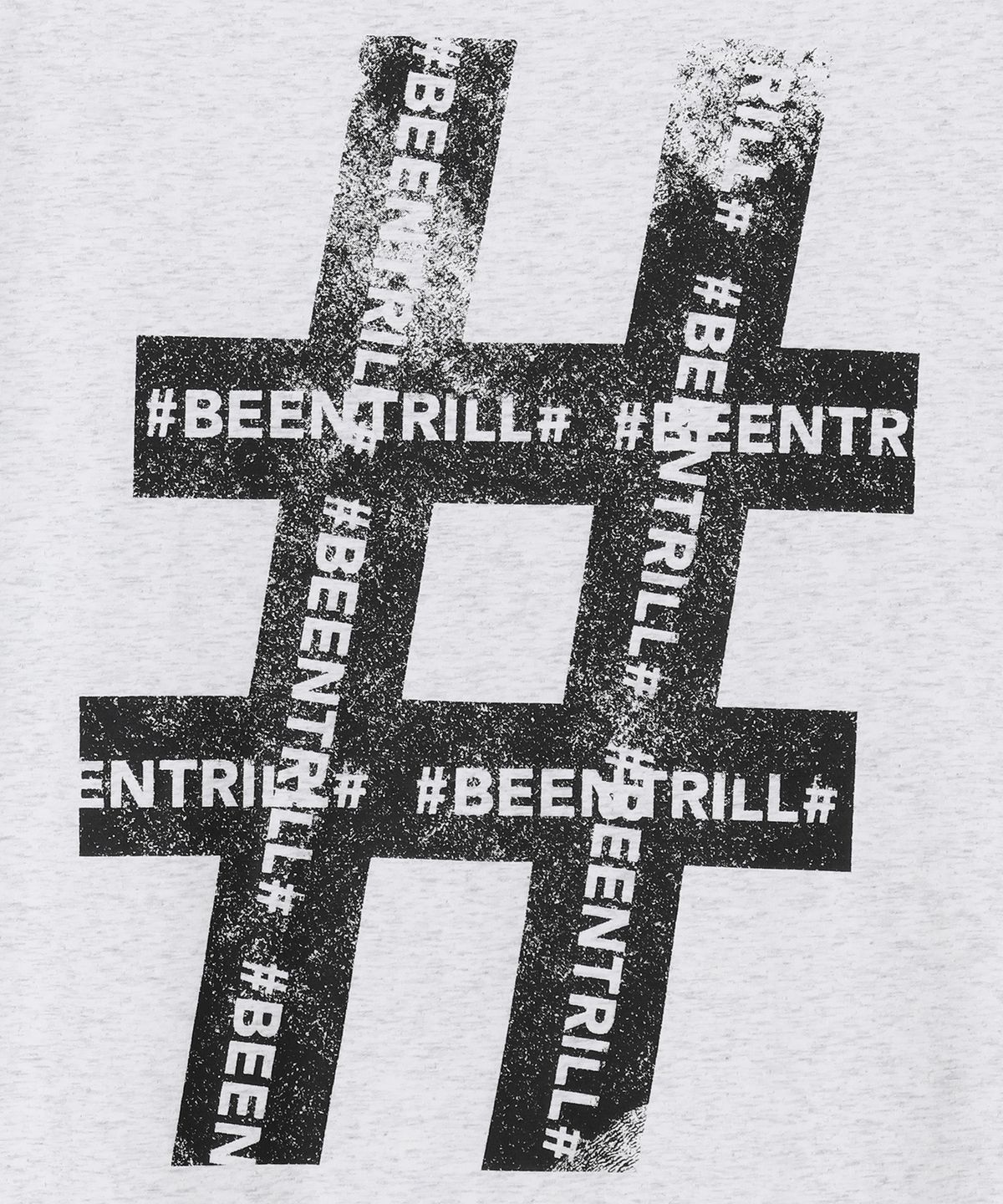 빈트릴(BEENTRILL) 롤러 페인팅 해시태그 티셔츠(아이스그레이)