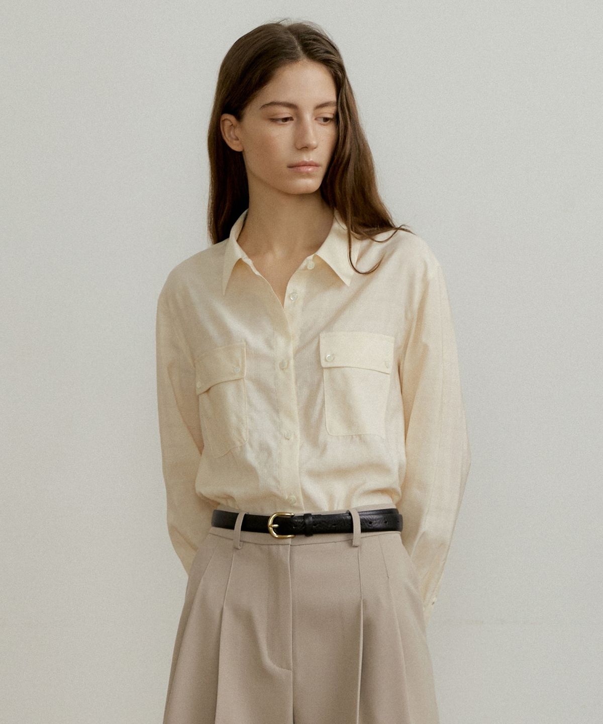 오떼뜨(OCTETTE) SILKY CHECK SHIRTS_2COLOR
