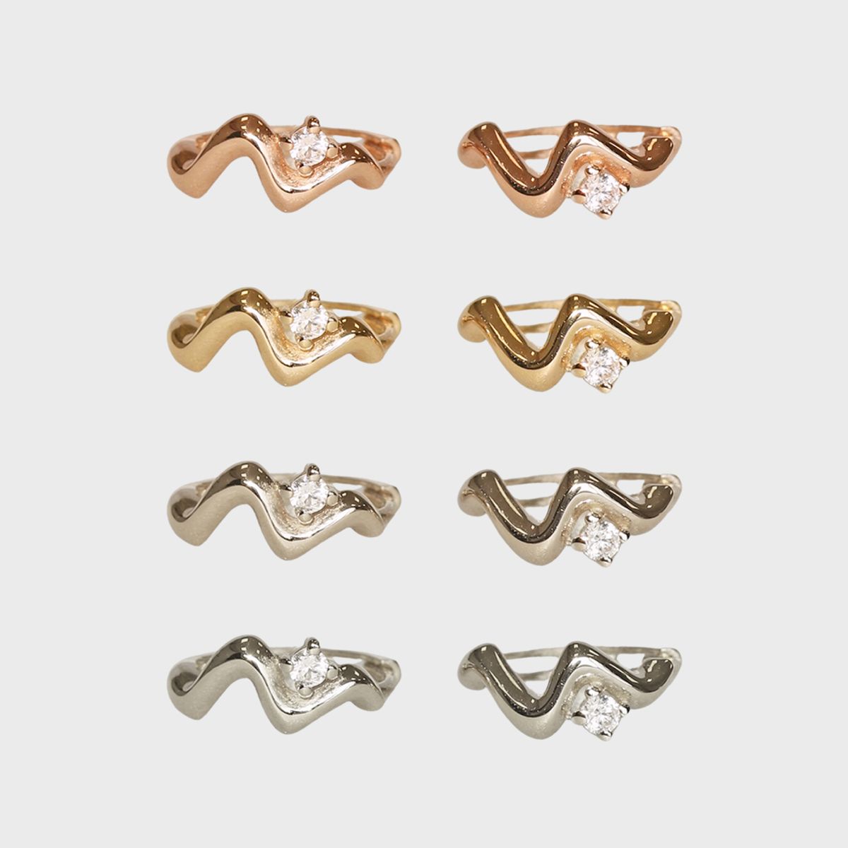 러비앤비(LOVEENB) [14K gold] 루나 웨이브 원터치 귀걸이
