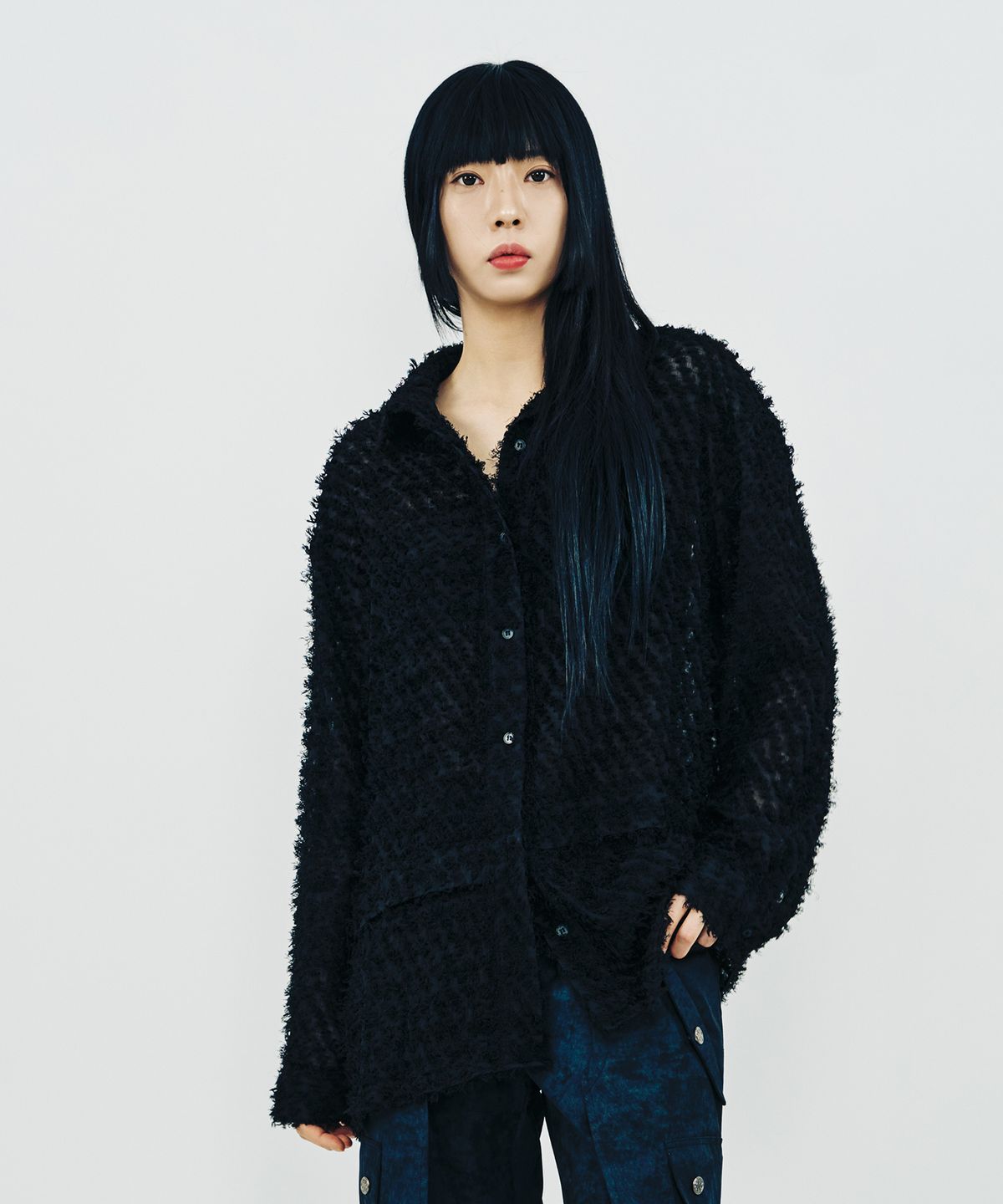 페노메논시퍼(PHENOMENON SEEPER) TASSEL FLY SHIRT_BK