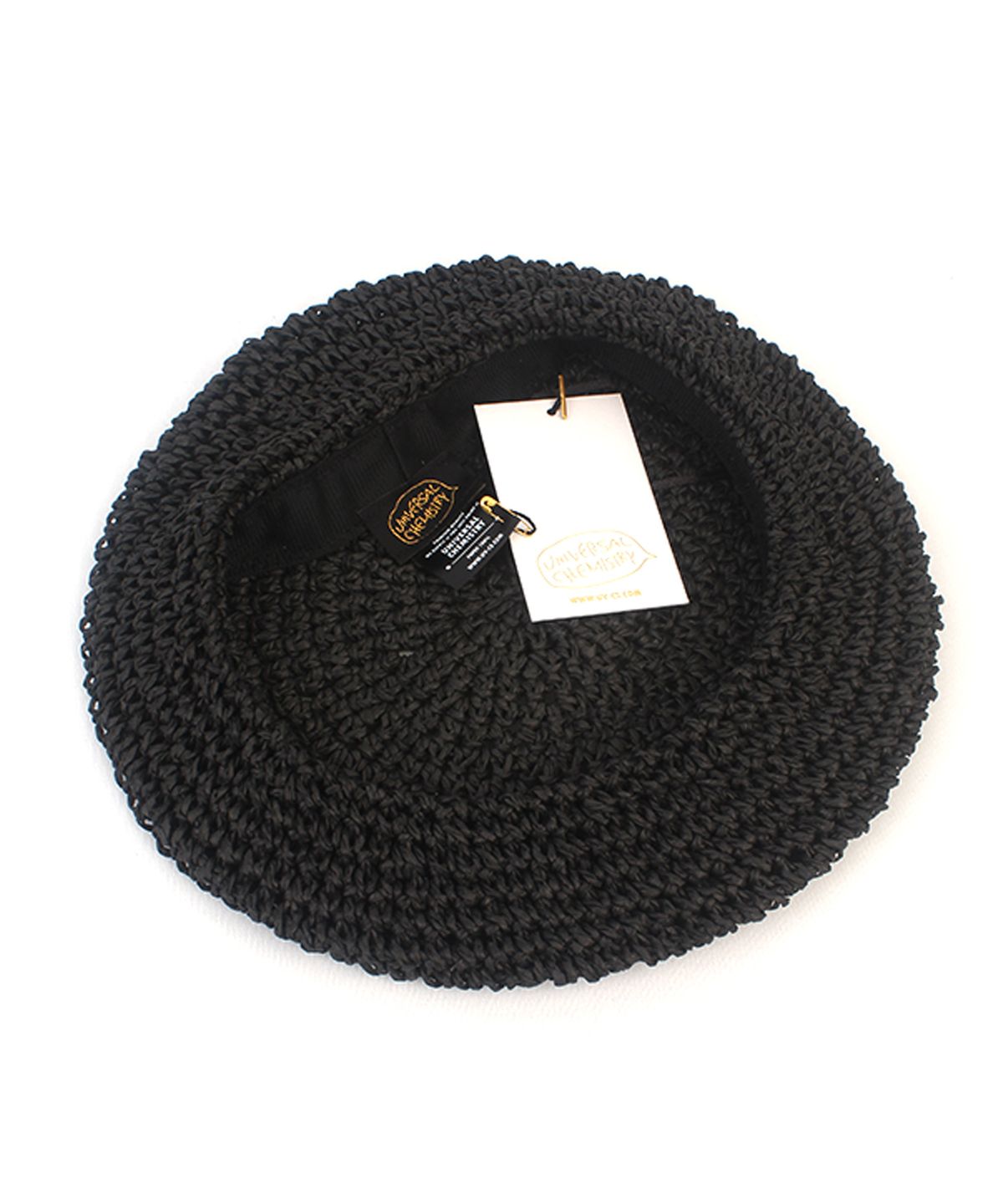 유니버셜 케미스트리(UNIVERSAL CHEMISTRY) Rattan Summer Black Beret 베레모
