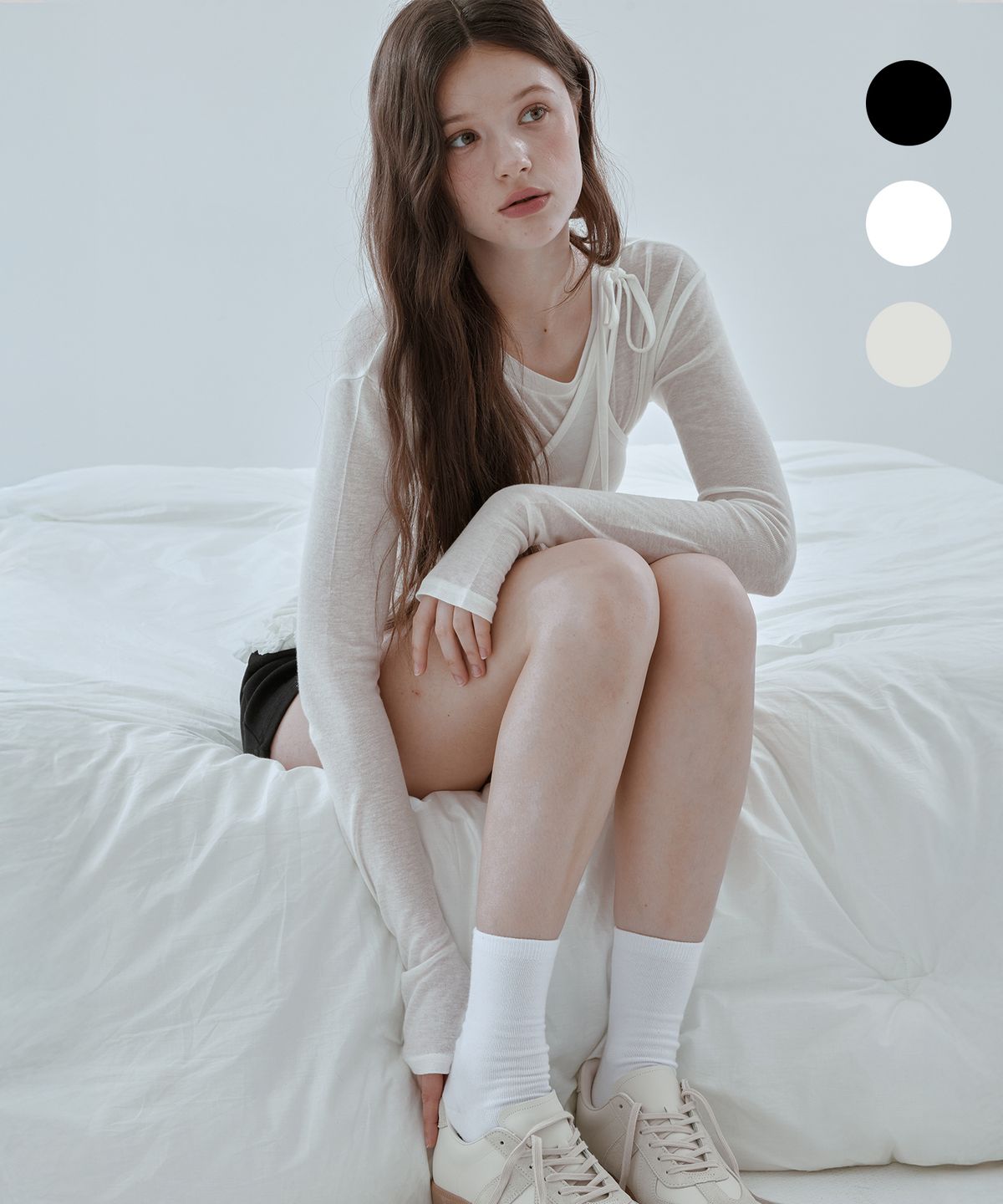 누아트 스튜디오(NUART STUDIO) [3pack] 코시모 크루 삭스_블랙/화이트/코튼화이트