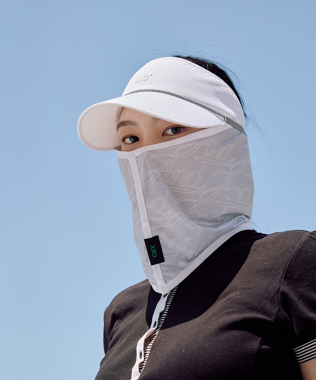 앤드 골프(AND GOLF) UV Scarf Calligraphy Gray