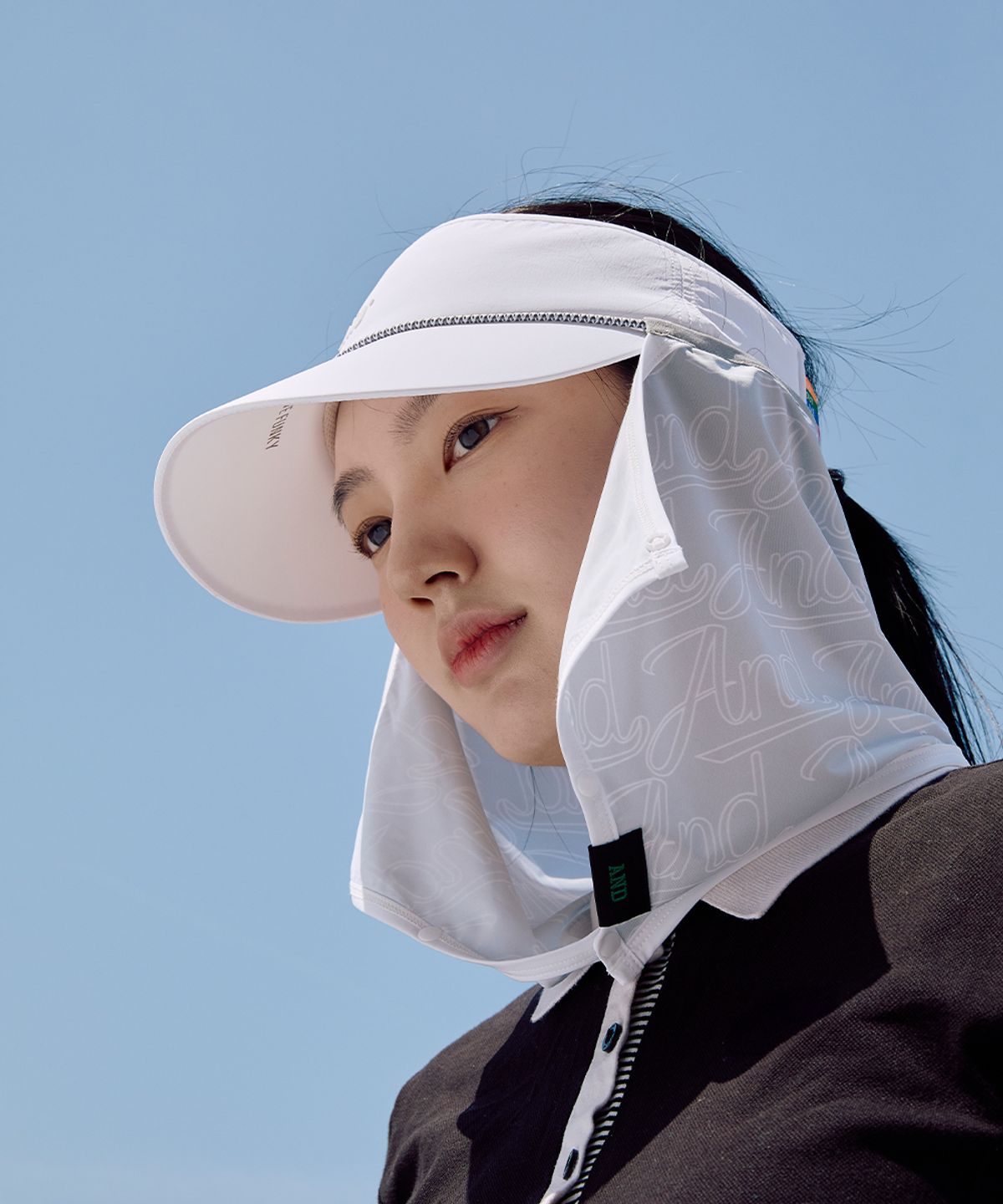 앤드 골프(AND GOLF) UV Scarf Calligraphy Gray